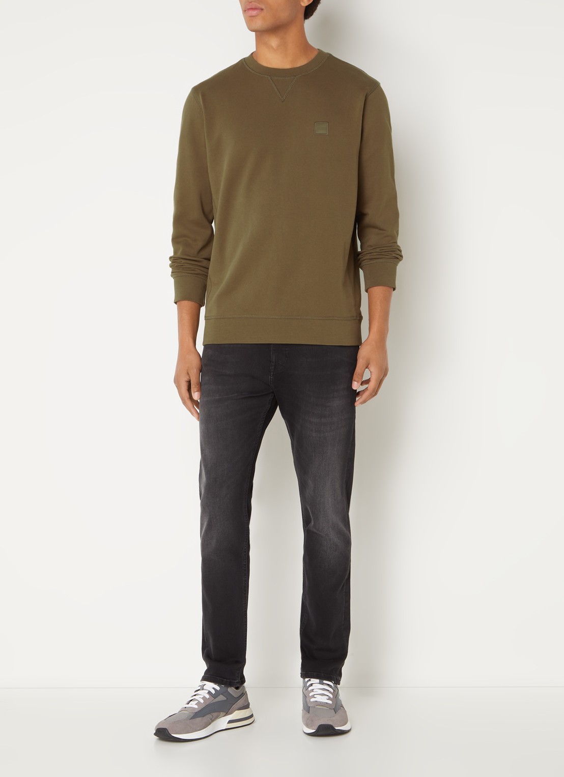 BOSS Westart sweater met logo - voorkant 3 open green-368 / groen