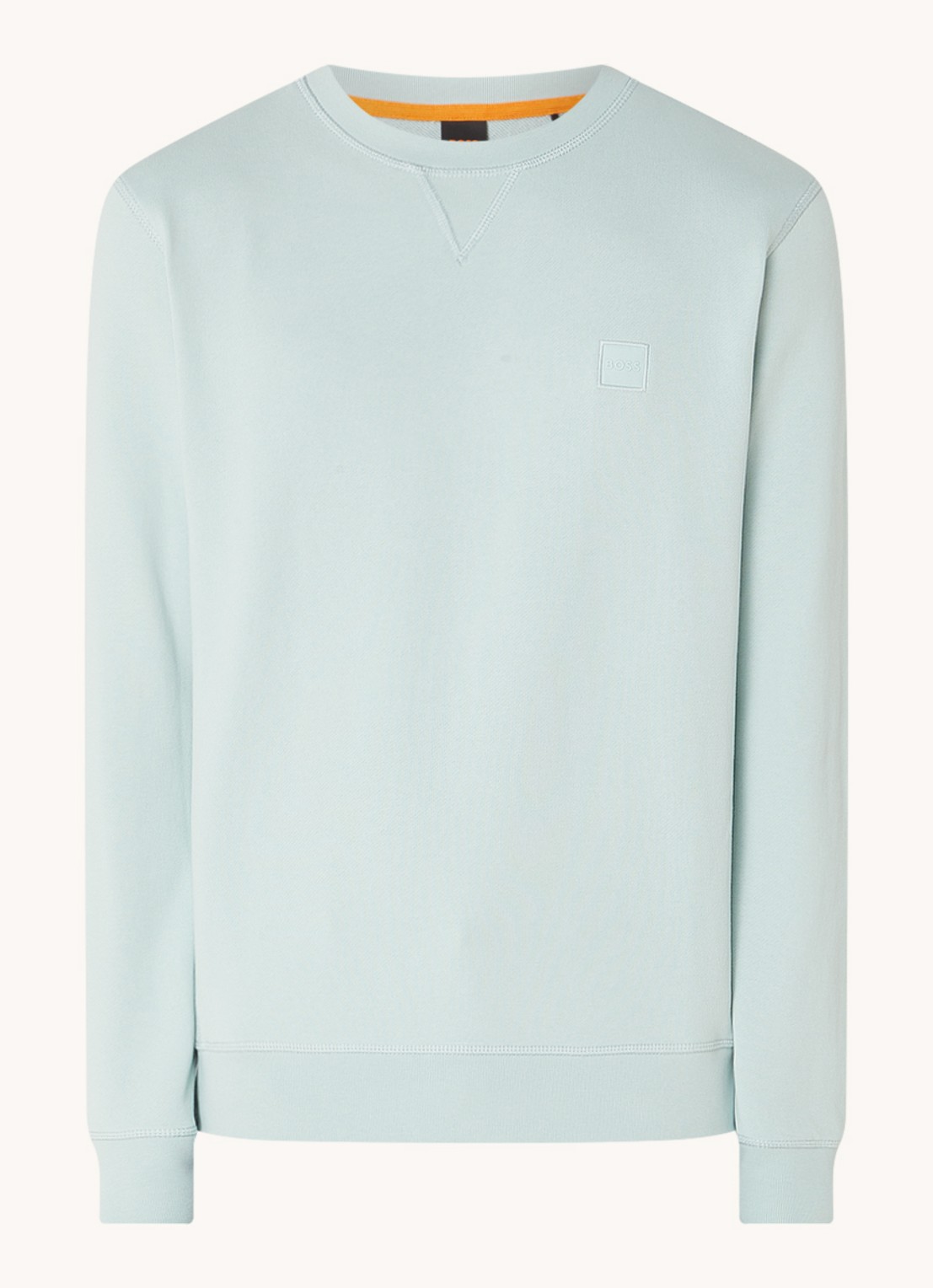 BOSS Westart sweater met logo - voorkant 3 turquoise/aqua-446 / lichtgroen