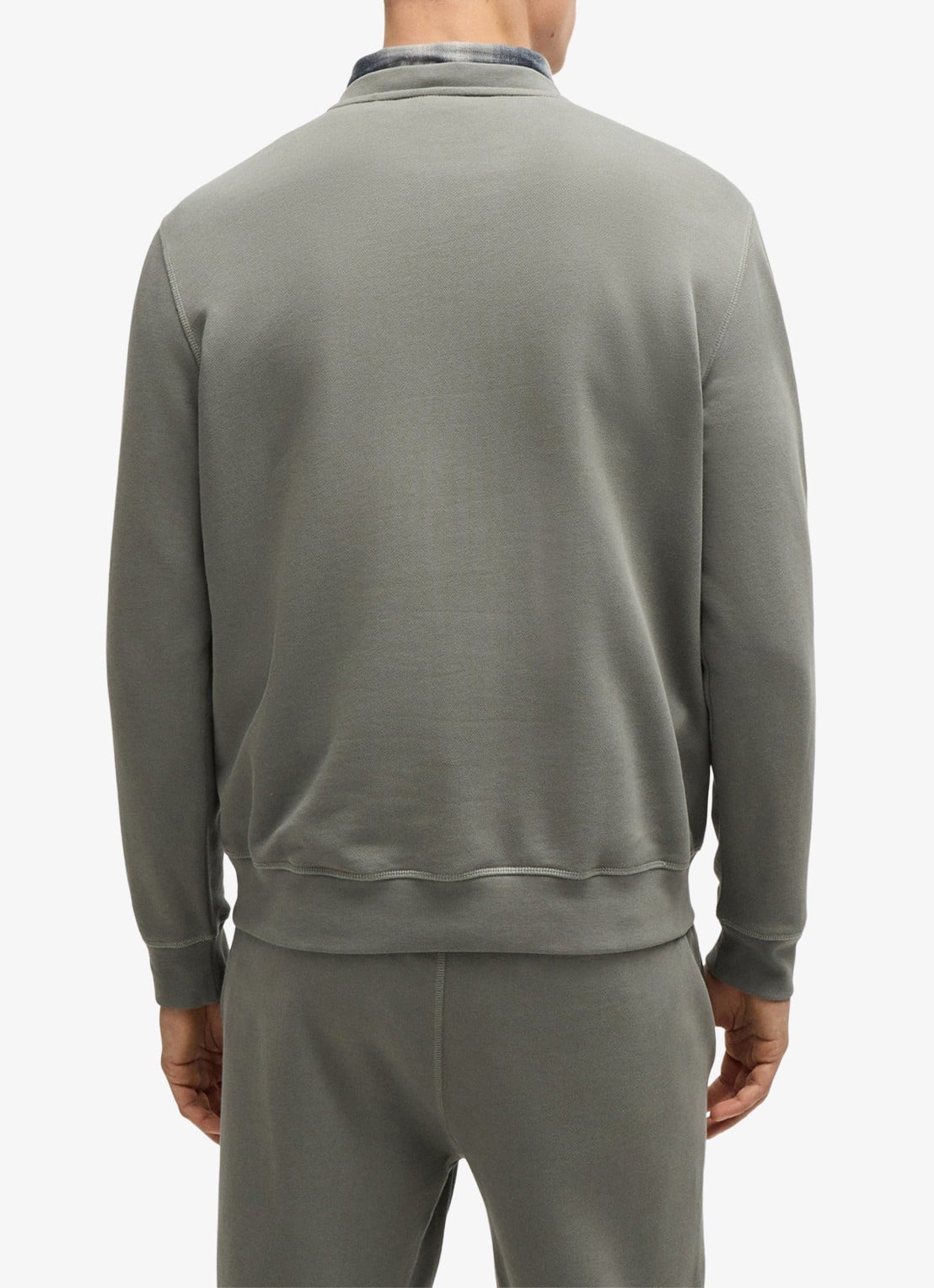 BOSS Westart sweater met logo - achterkant open grey-076 / grijs