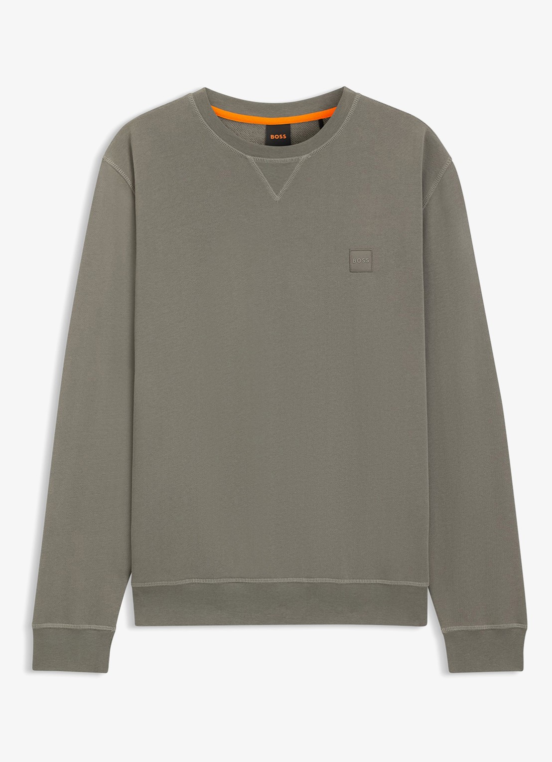BOSS Westart sweater met logo - voorkant 6 open grey-076 / grijs