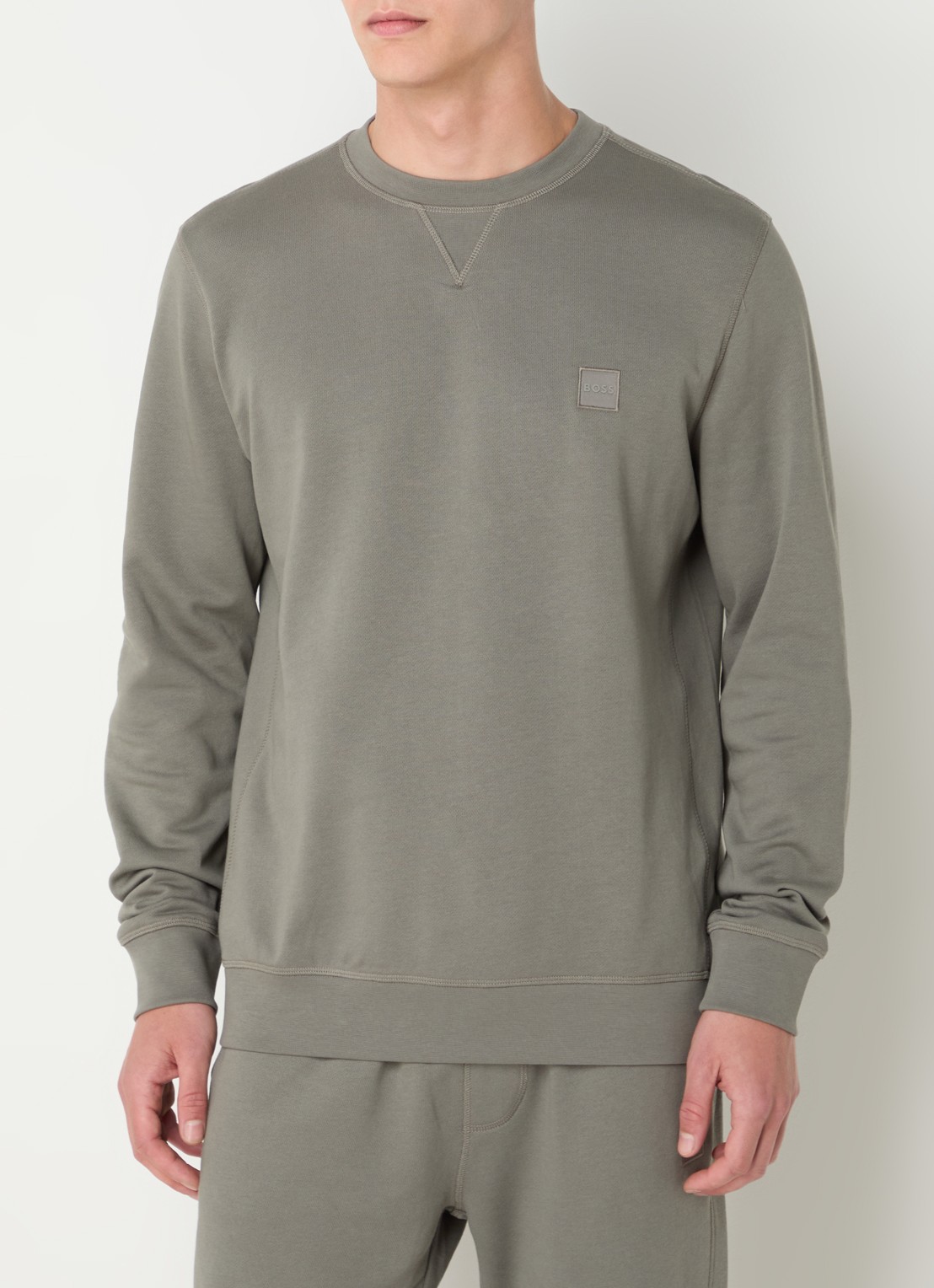 BOSS Westart sweater met logo - detail 5 open grey-076 / grijs