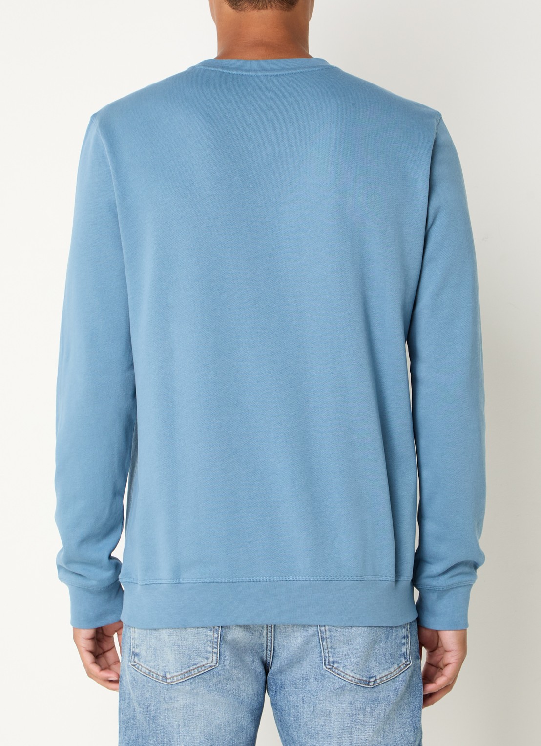 BOSS Westart sweater met logo - achterkant open blue-472 / lichtblauw