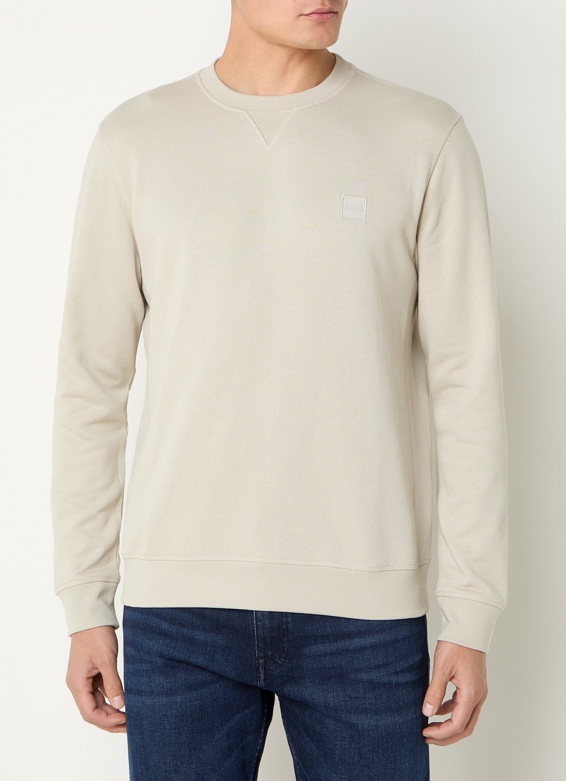 BOSS Westart sweater met logo - detail light beige-271 / beige