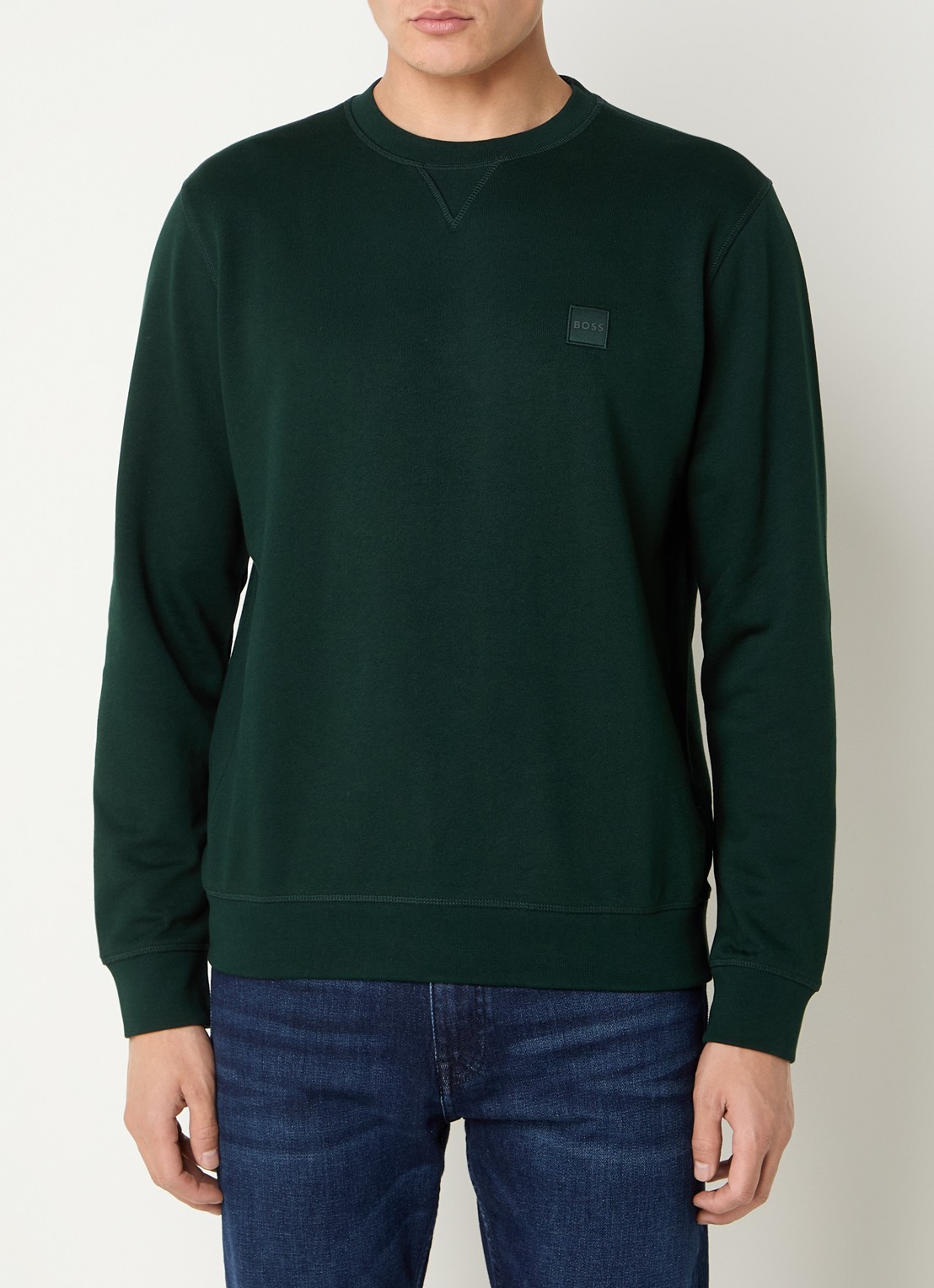 BOSS Westart sweater met logo - detail 4 donkergroen