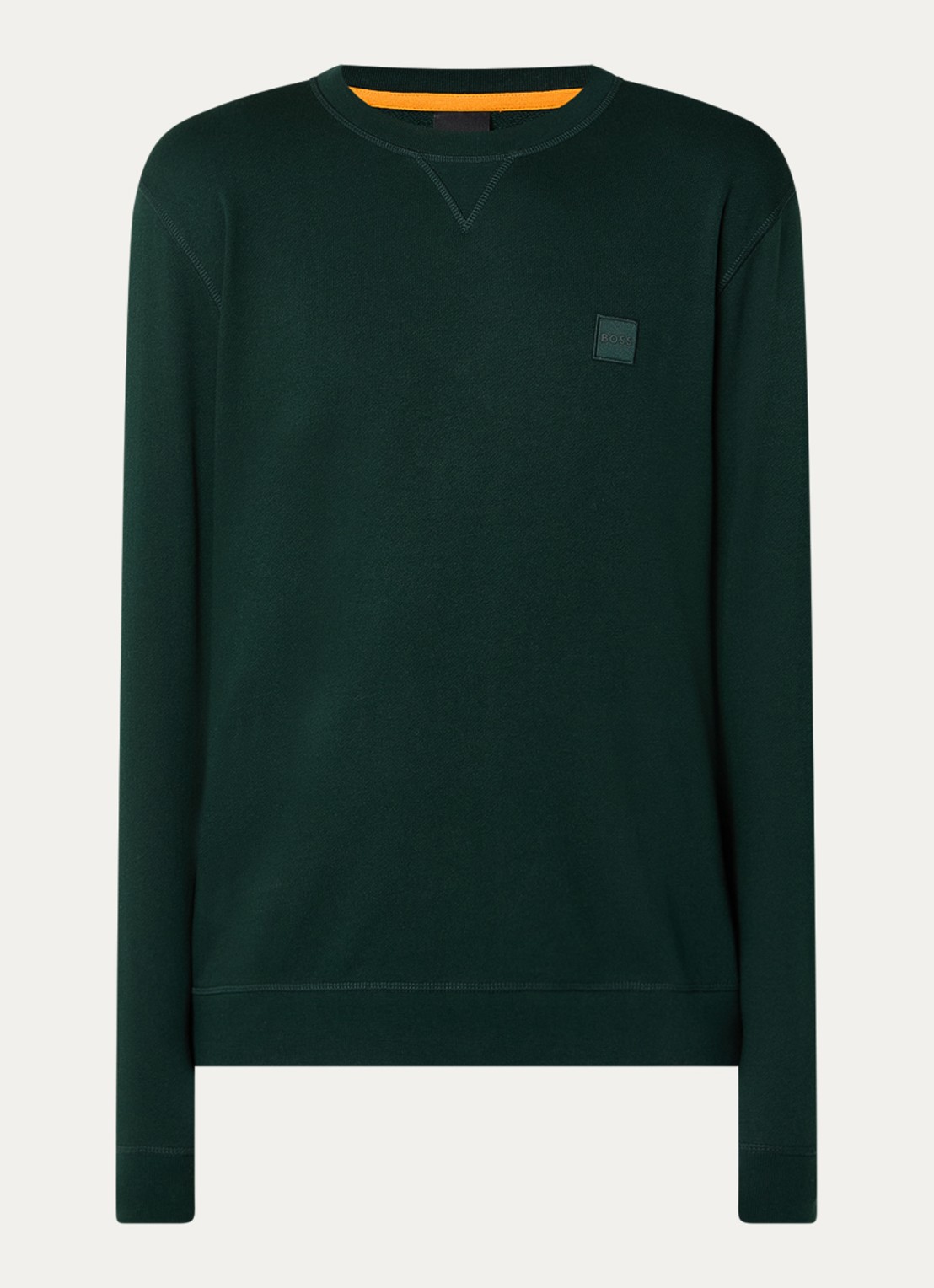 BOSS Westart sweater met logo - voorkant 2 donkergroen