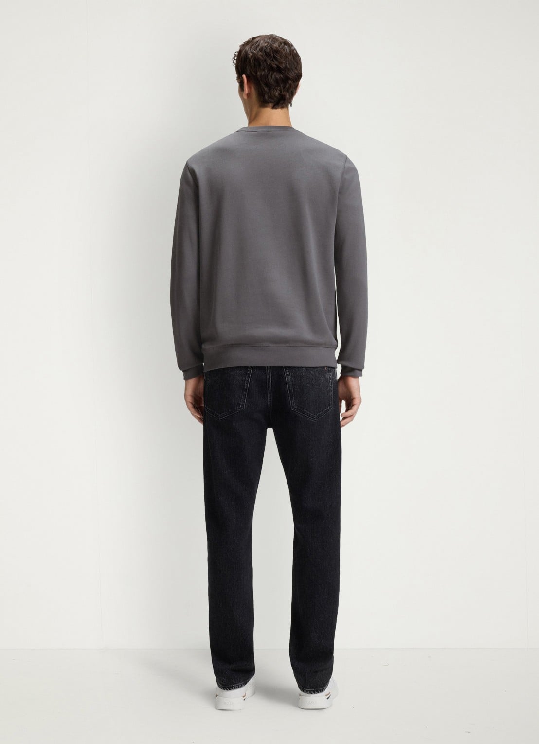 BOSS Westart sweater met logo - achterkant 3 open grey-062 / grijs
