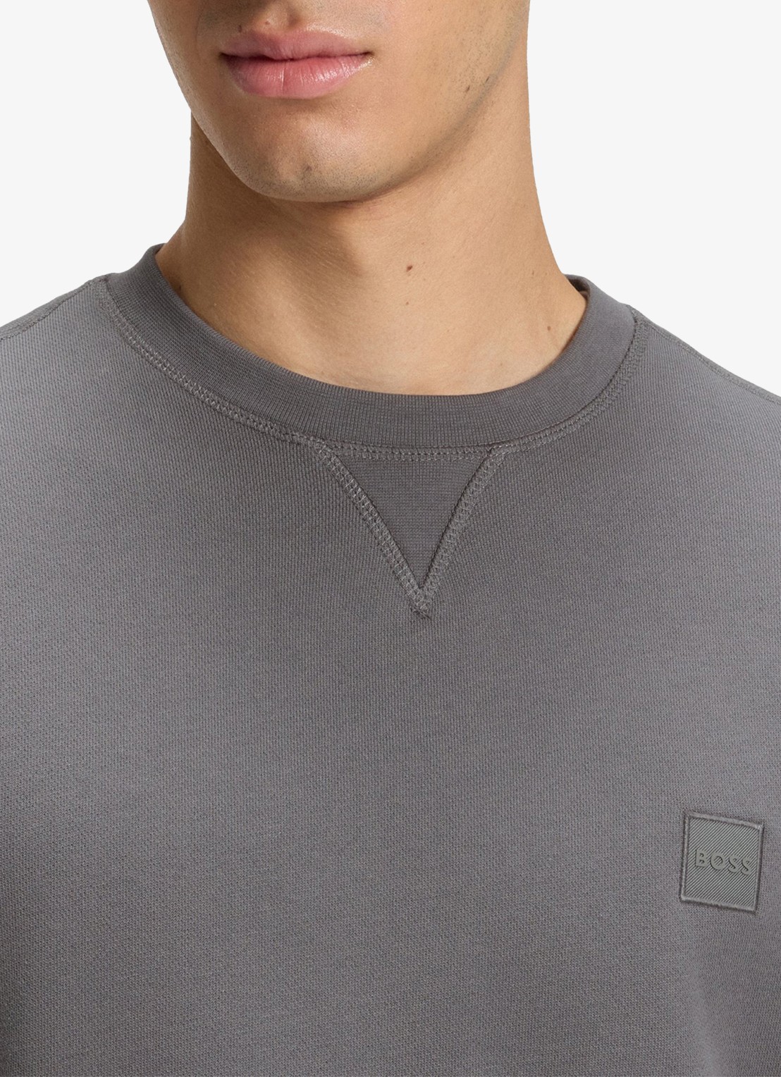 BOSS Westart sweater met logo - detail 5 open grey-062 / grijs
