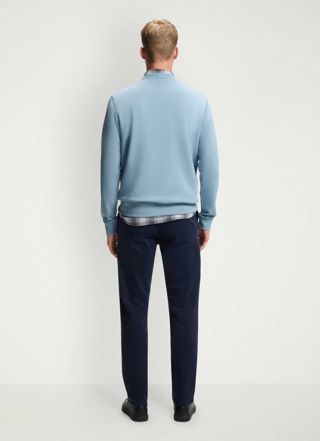 BOSS Westart sweater met logo - achterkant light/pastel blue-451 / lichtblauw