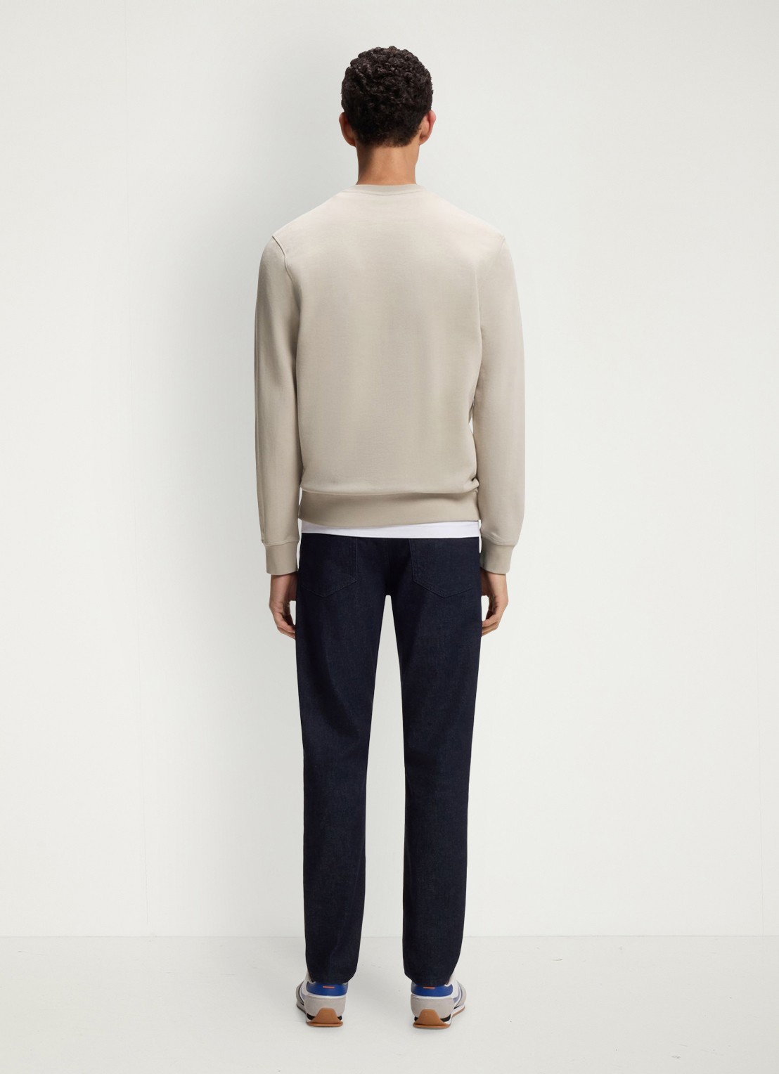 BOSS Westart sweater met logo - achterkant 5 open grey-070 / grijs