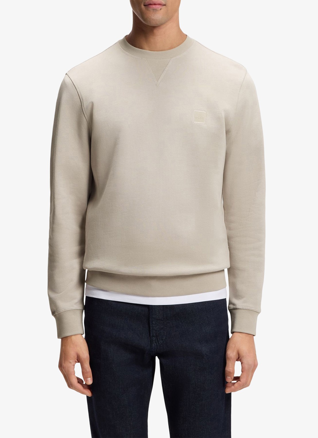 BOSS Westart sweater met logo - detail 3 open grey-070 / grijs