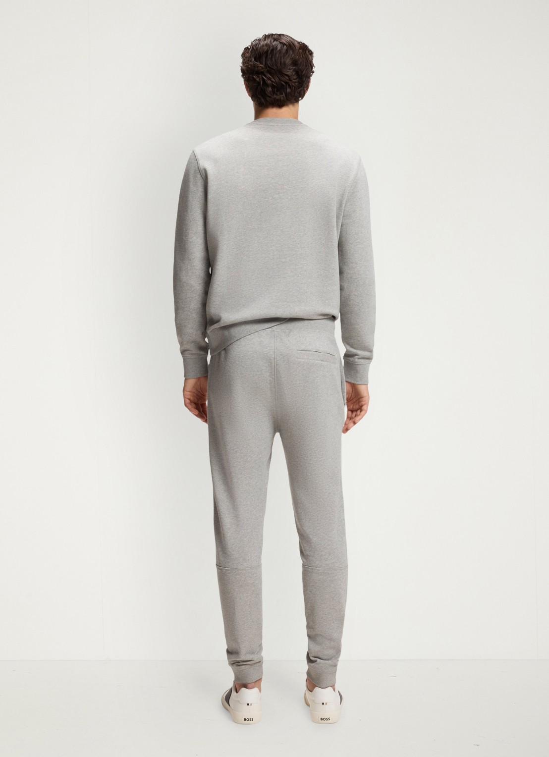 BOSS Westart sweater met logo - achterkant 3 open grey-086 / grijs