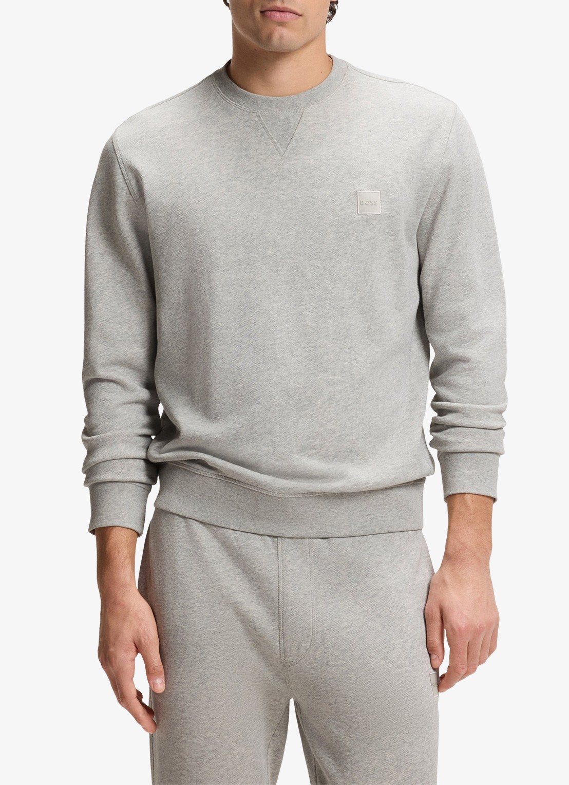 BOSS Westart sweater met logo - detail 4 open grey-086 / grijs