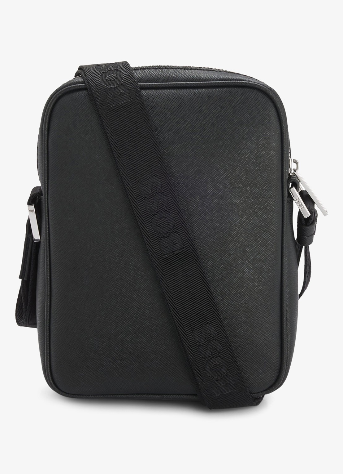 BOSS Zair crossbodytas van leer - achterkant zwart
