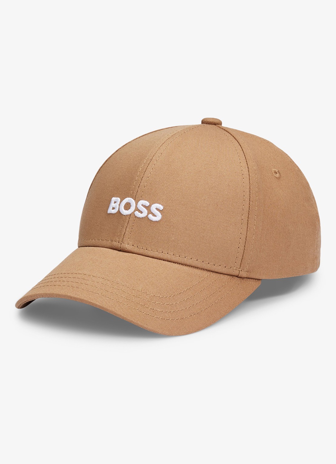 BOSS Zed pet met logoborduring - detail camel