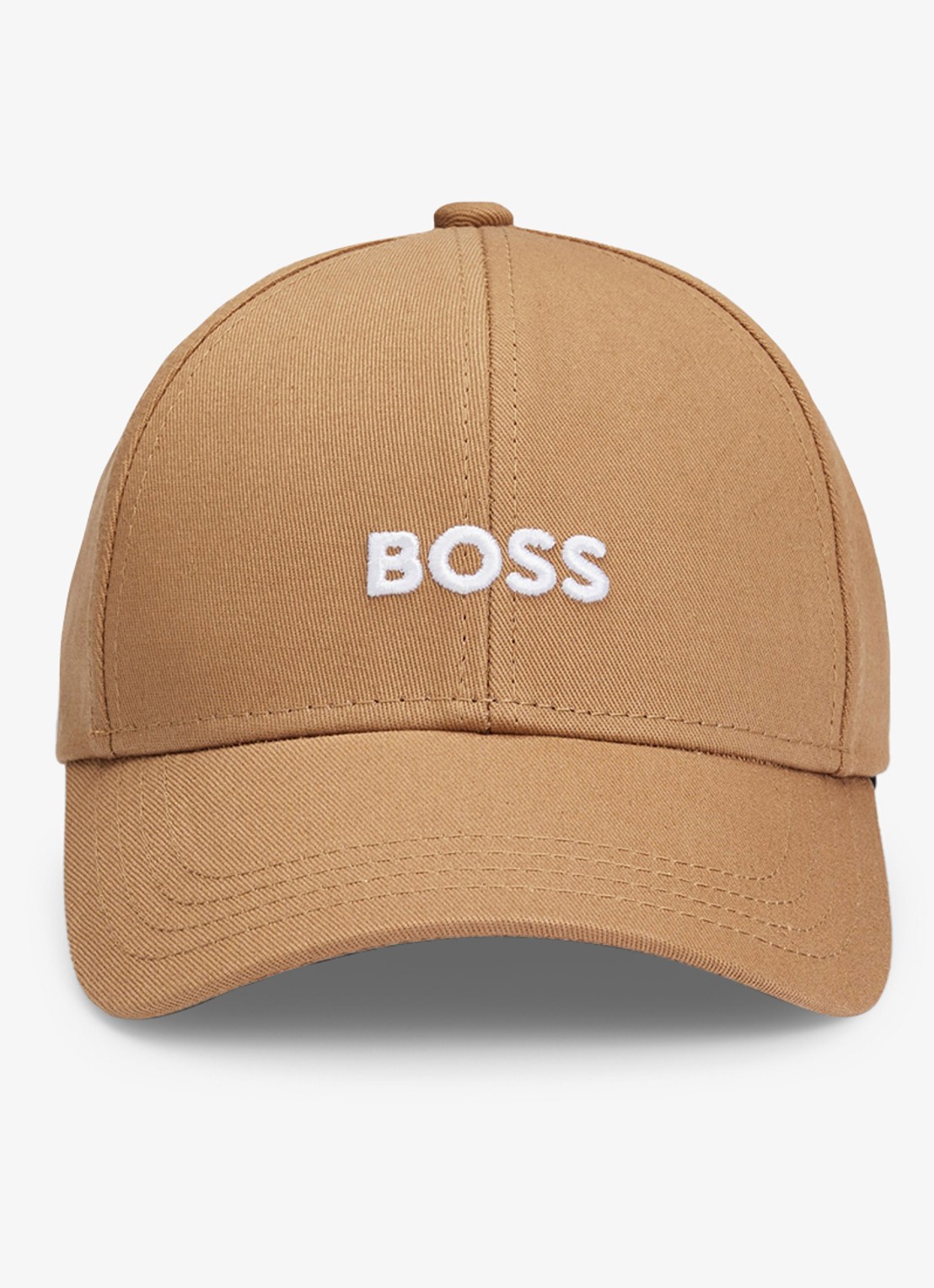 BOSS Zed pet met logoborduring - voorkant 3 camel