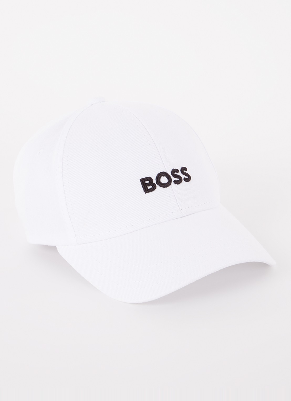 BOSS Zed pet met logoborduring - voorkant wit