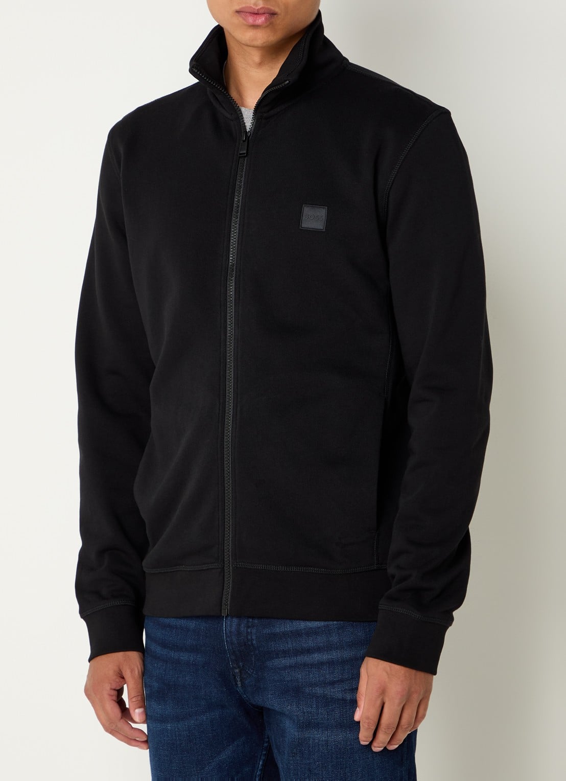 BOSS Zestart sweatvest met logo - detail 4 zwart
