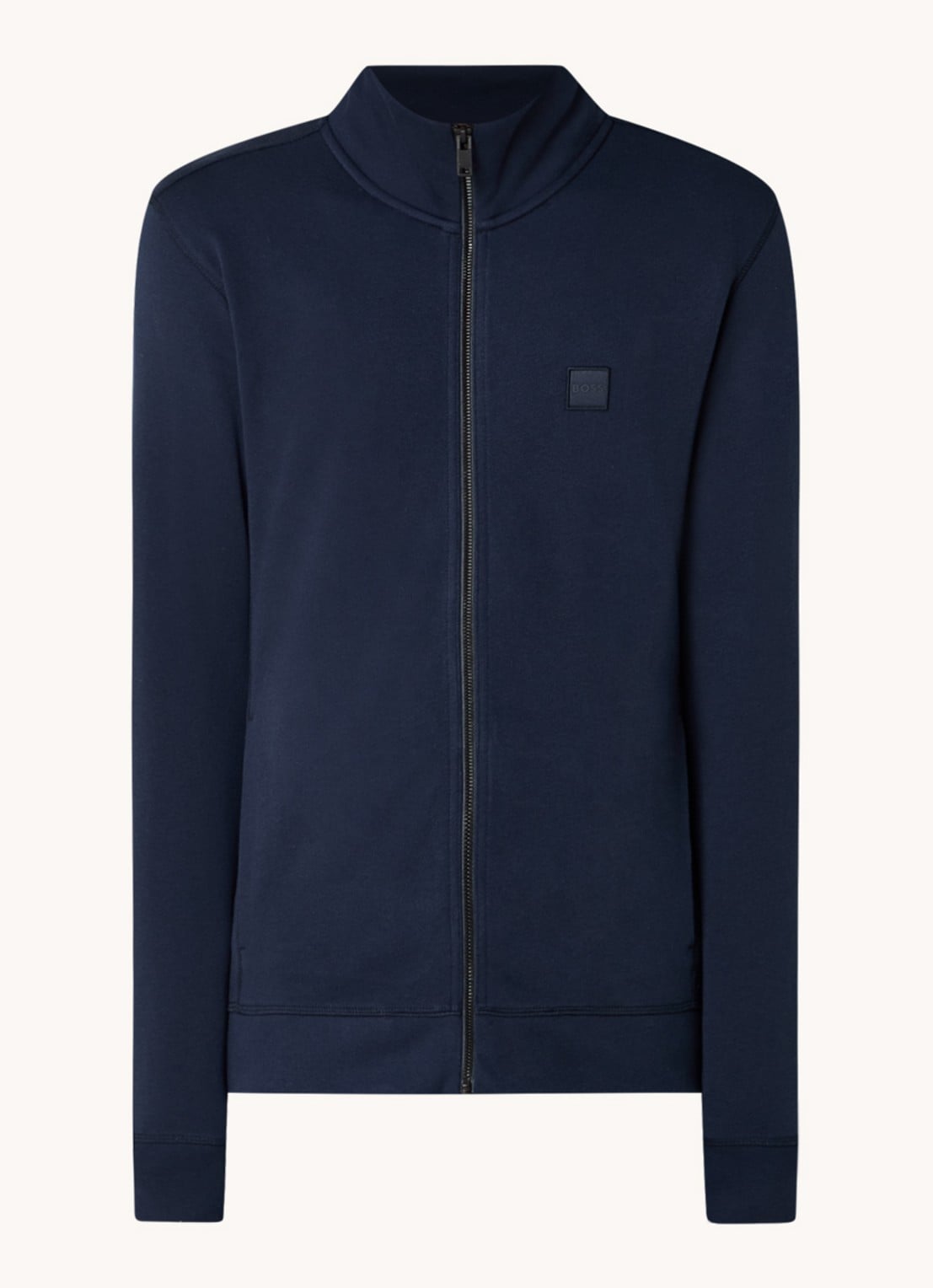 BOSS Zestart sweatvest met logo - voorkant 3 indigo