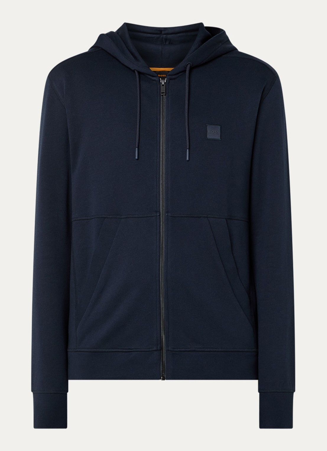 BOSS Zetalky sweatvest met logo - voorkant 4 donkerblauw