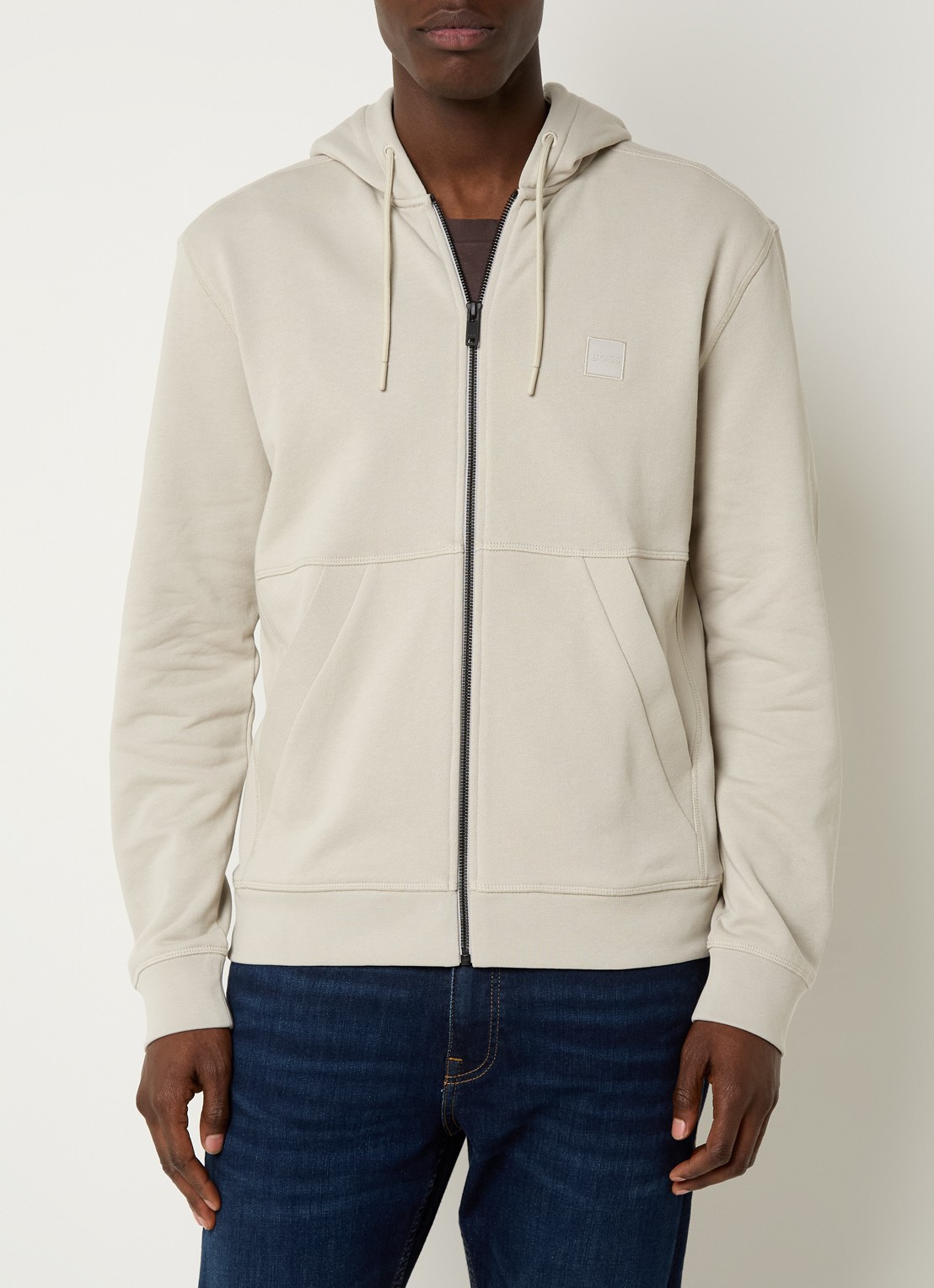 BOSS Zetalky sweatvest met logo - detail 2 beige