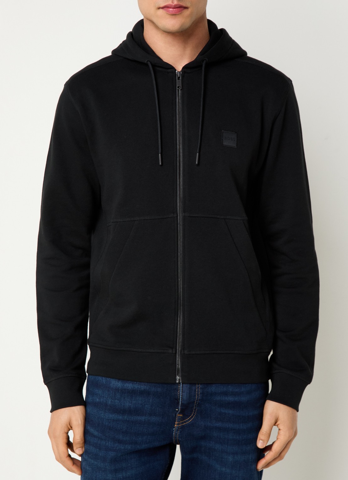 BOSS Zetalky sweatvest met logo - detail 2 zwart