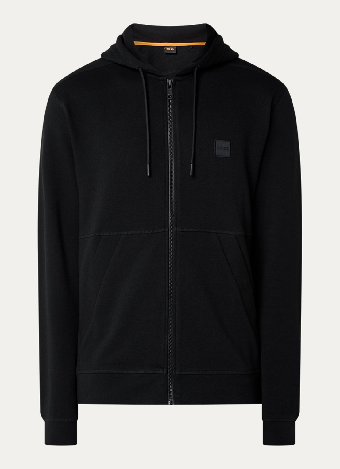 BOSS Zetalky sweatvest met logo - voorkant 4 zwart