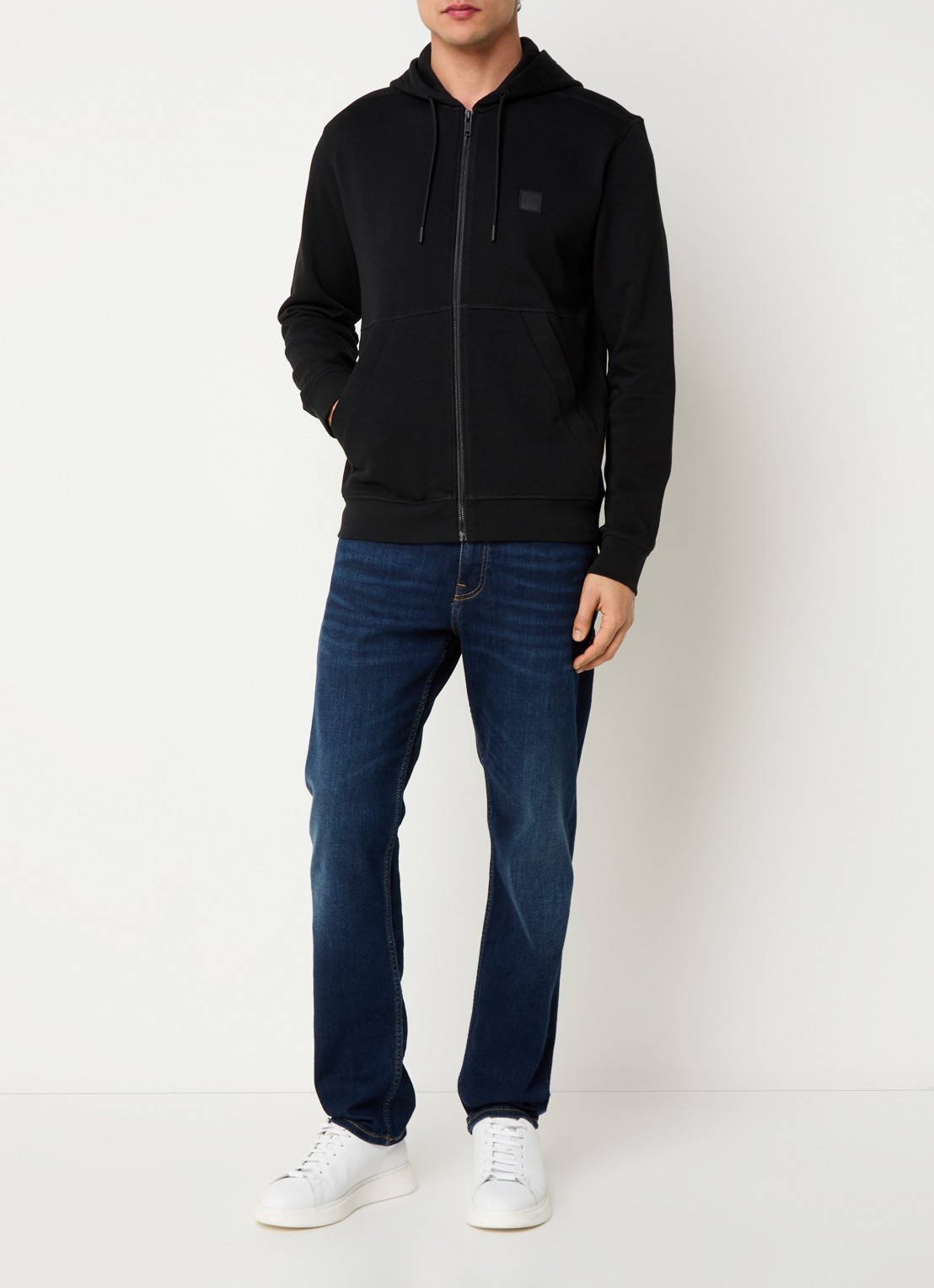 BOSS Zetalky sweatvest met logo - voorkant 5 zwart