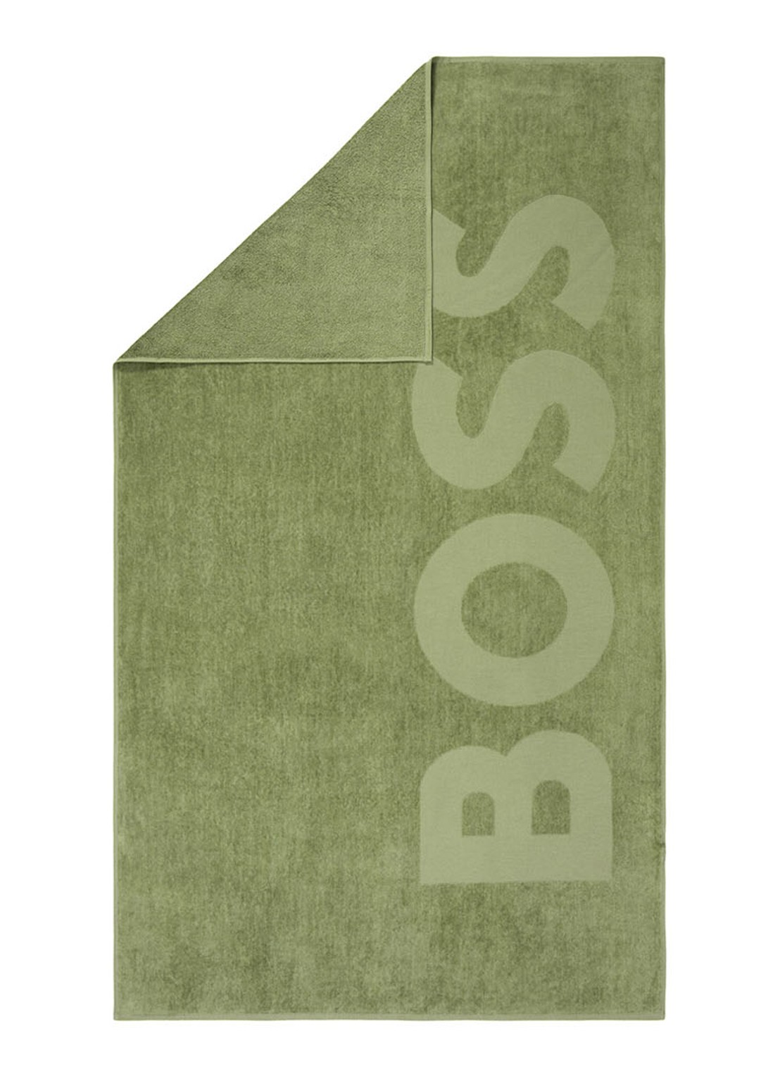 BOSS Zuma strandlaken - 420g/m² - 100 x 180 cm - detail 5 mosgroen