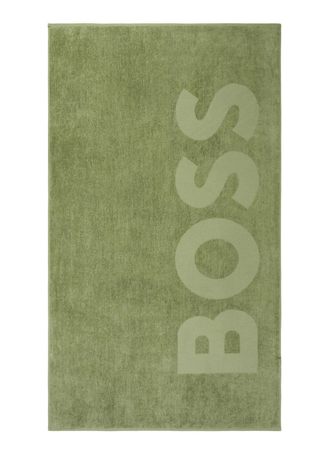 BOSS Zuma strandlaken - 420g/m² - 100 x 180 cm - voorkant mosgroen