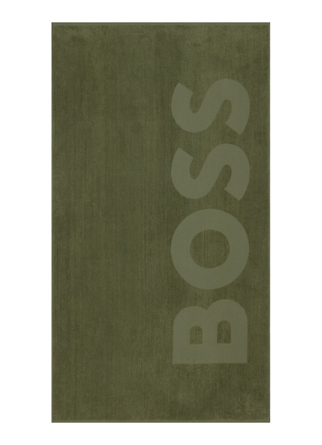 BOSS Zuma strandlaken - 420g/m² - 100 x 180 cm - voorkant olijfgroen