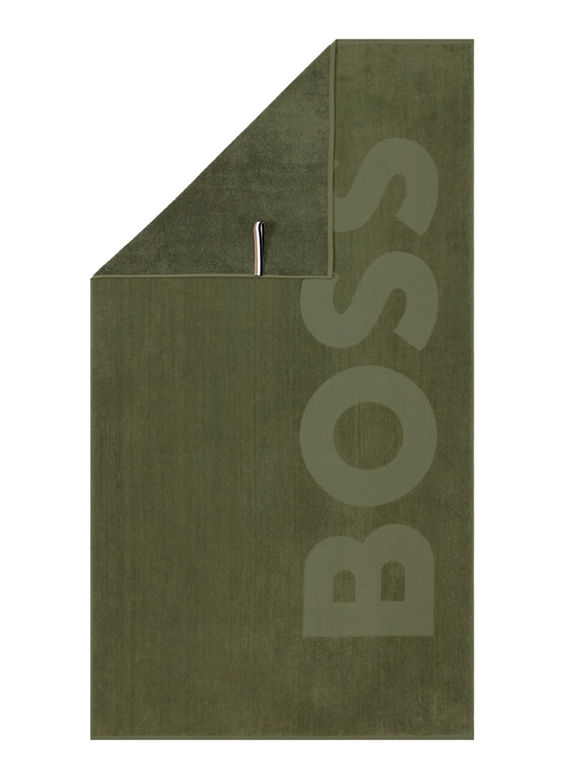 BOSS Zuma strandlaken - 420g/m² - 100 x 180 cm - voorkant 2 olijfgroen