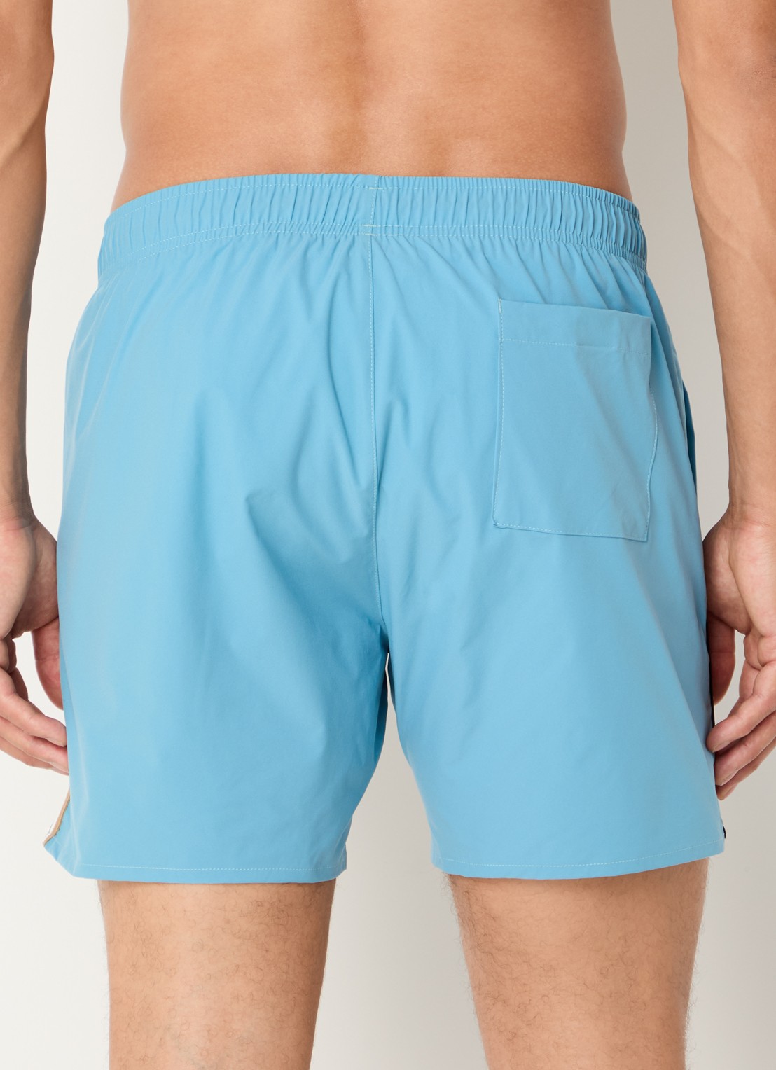 BOSS Zwemshort met kenmerkende streep en logo - achterkant 4 light/pastel blue-453 / lichtblauw