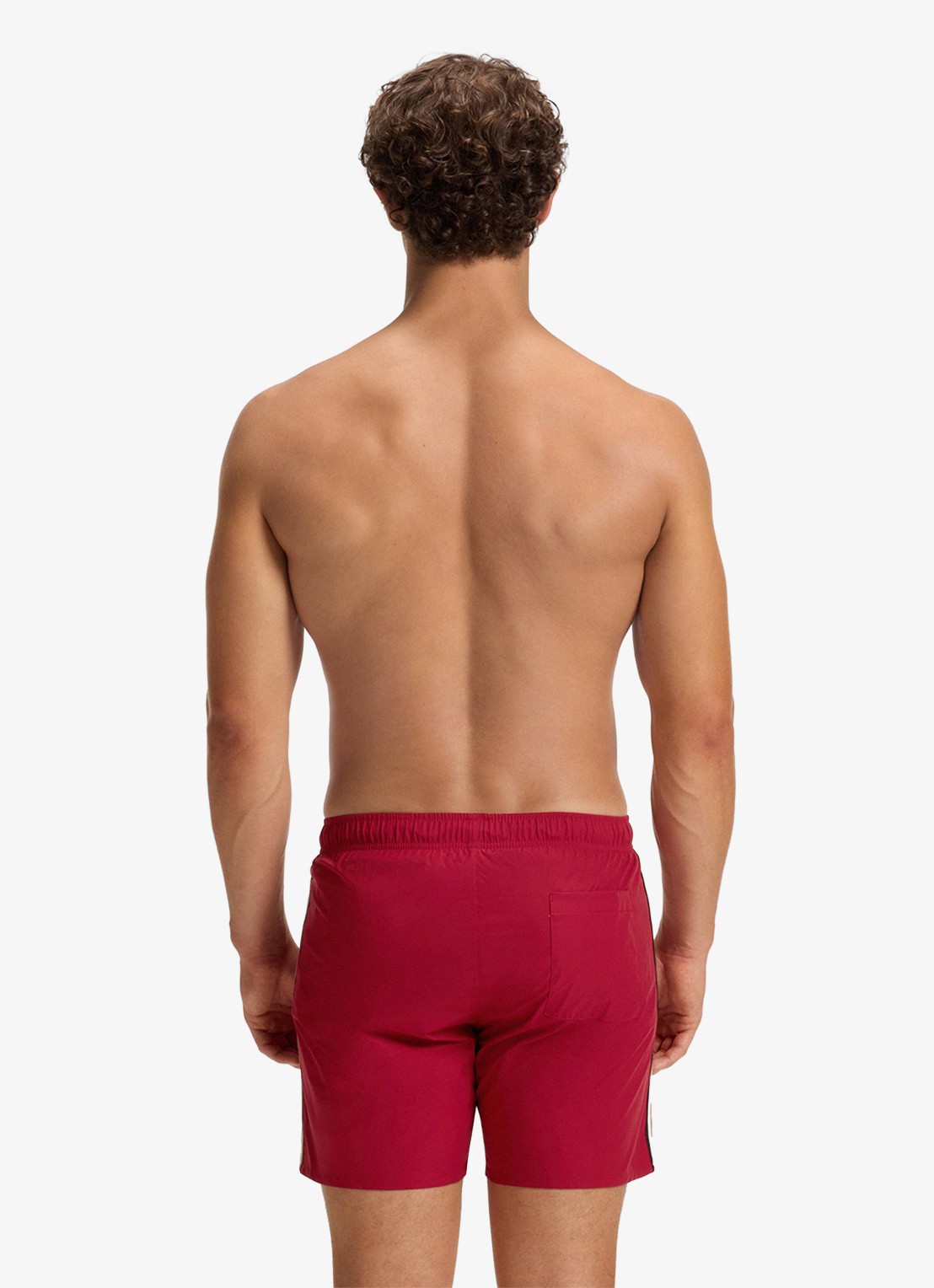 BOSS Zwemshort met kenmerkende streep en logo - achterkant medium red-614 / rood
