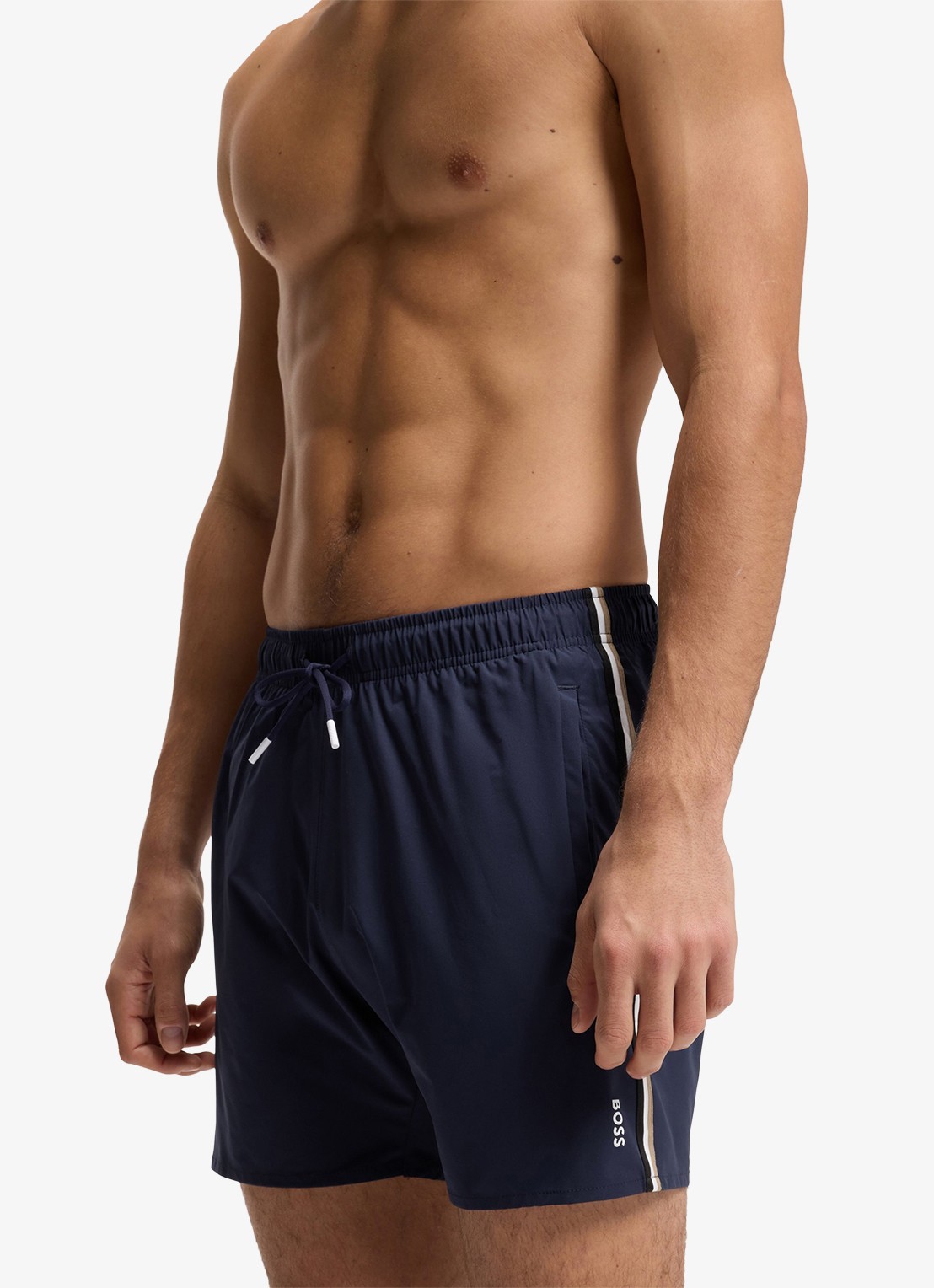 BOSS Zwemshort met kenmerkende streep en logo - detail 3 navy-413 / blauw