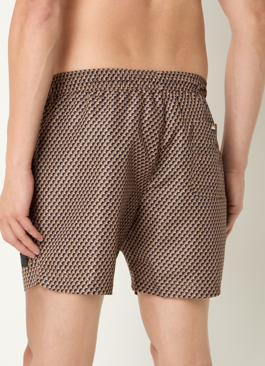 BOSS Zwemshort met microprint en logopatch - achterkant 5 light beige-275 / beige