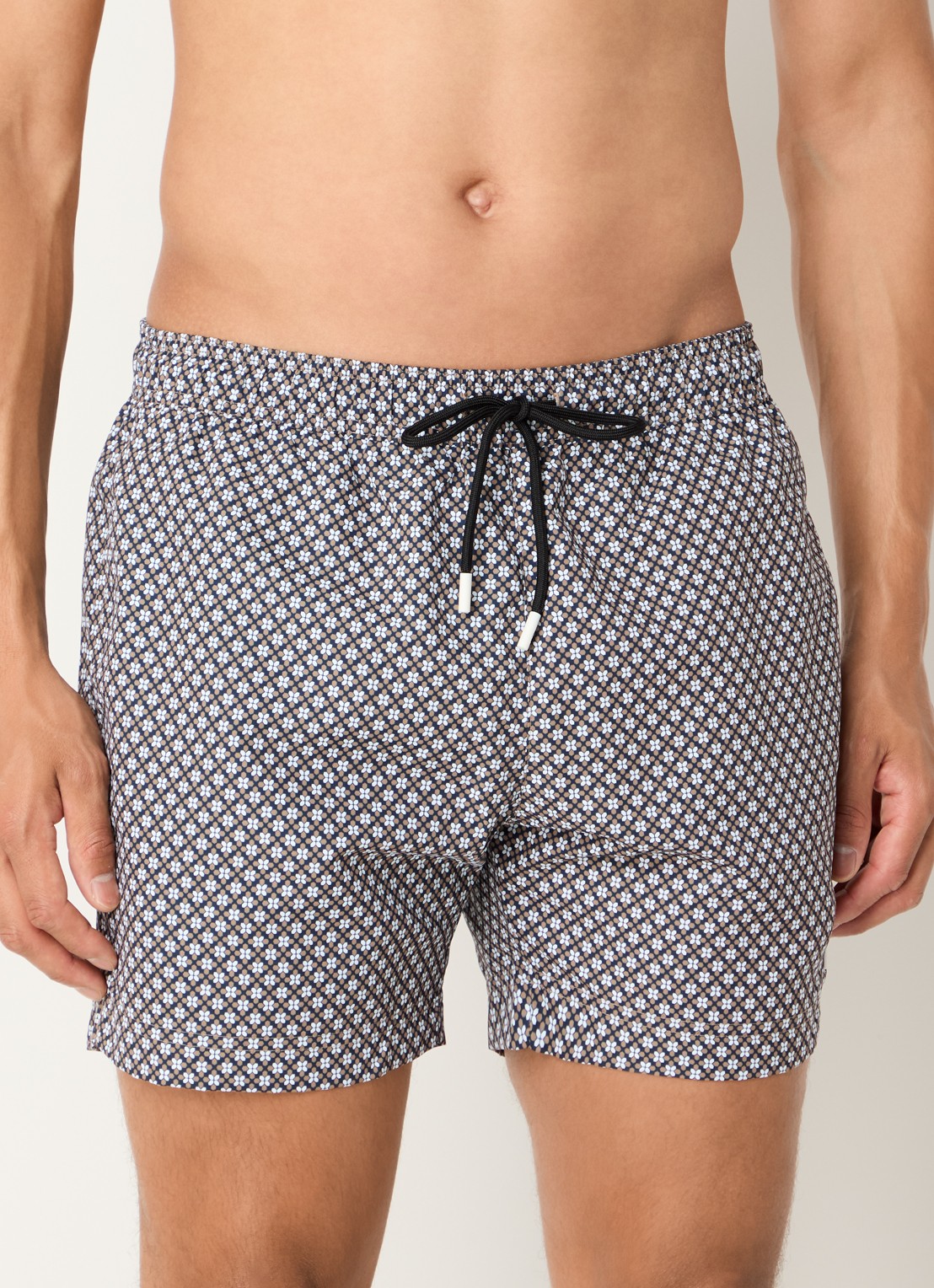 BOSS Zwemshort met microprint en logopatch - detail black-003 / zwart