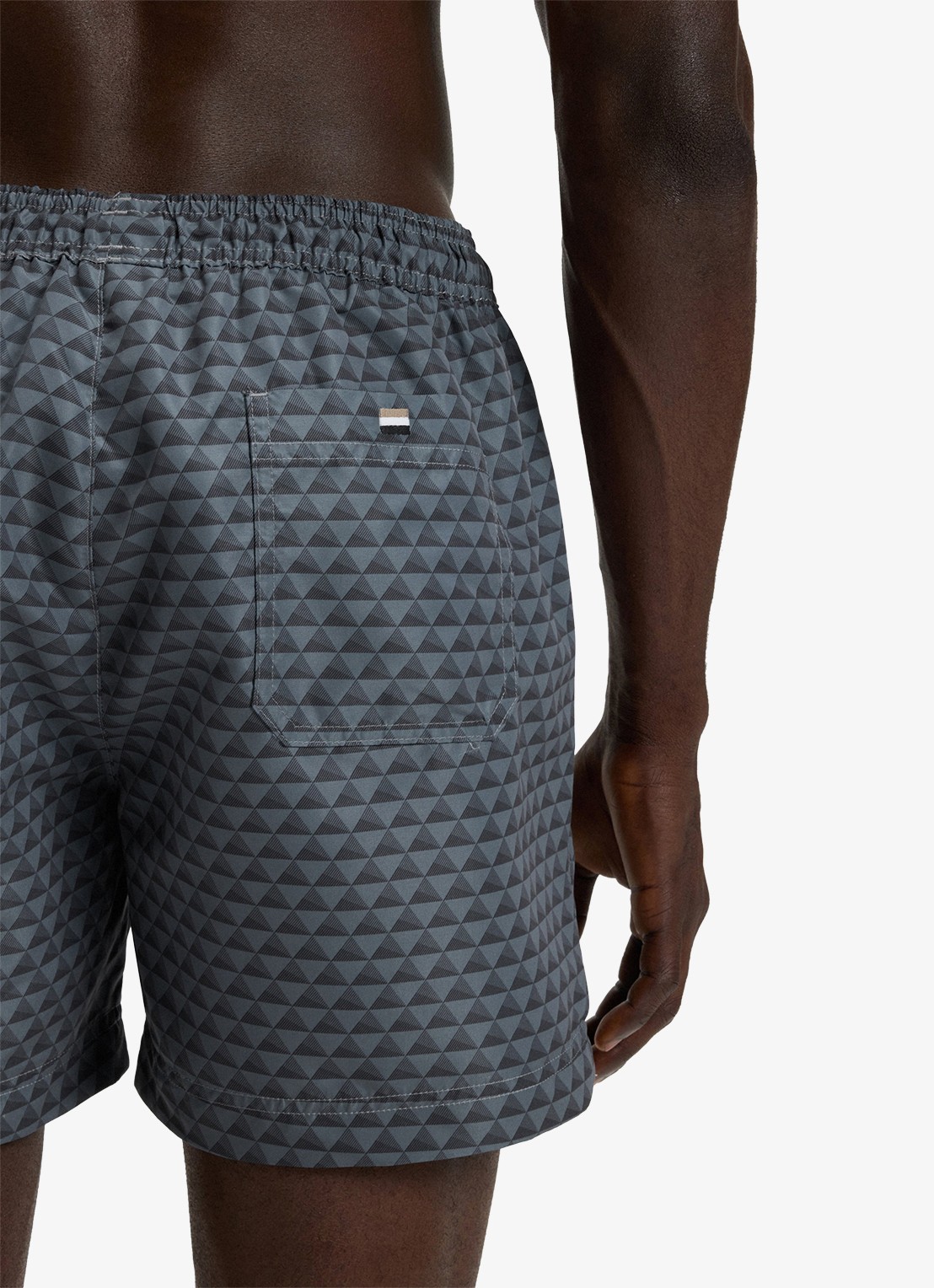 BOSS Zwemshort met microprint en logopatch - detail open grey-062 / grijs