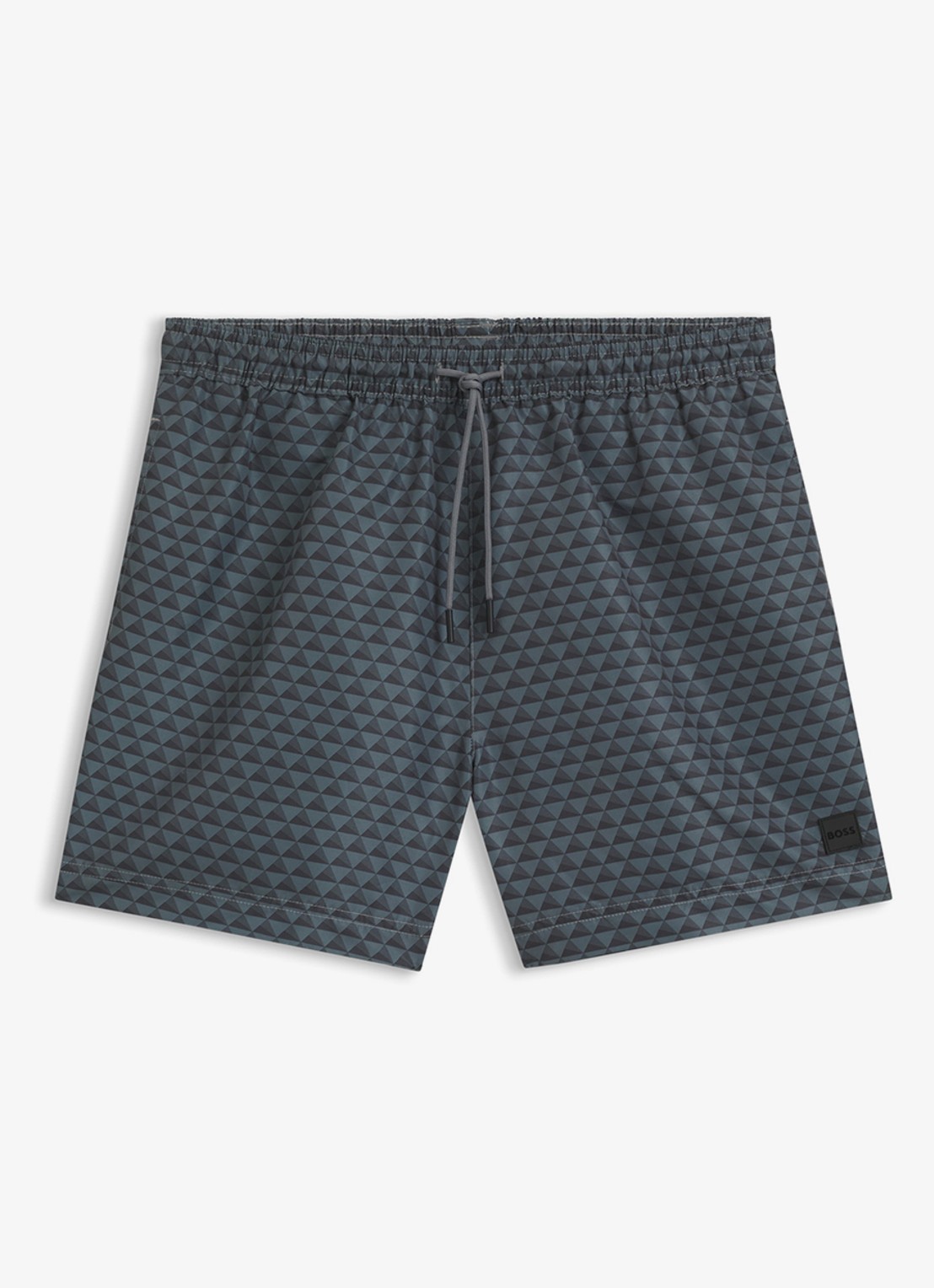 BOSS Zwemshort met microprint en logopatch - voorkant 2 open grey-062 / grijs
