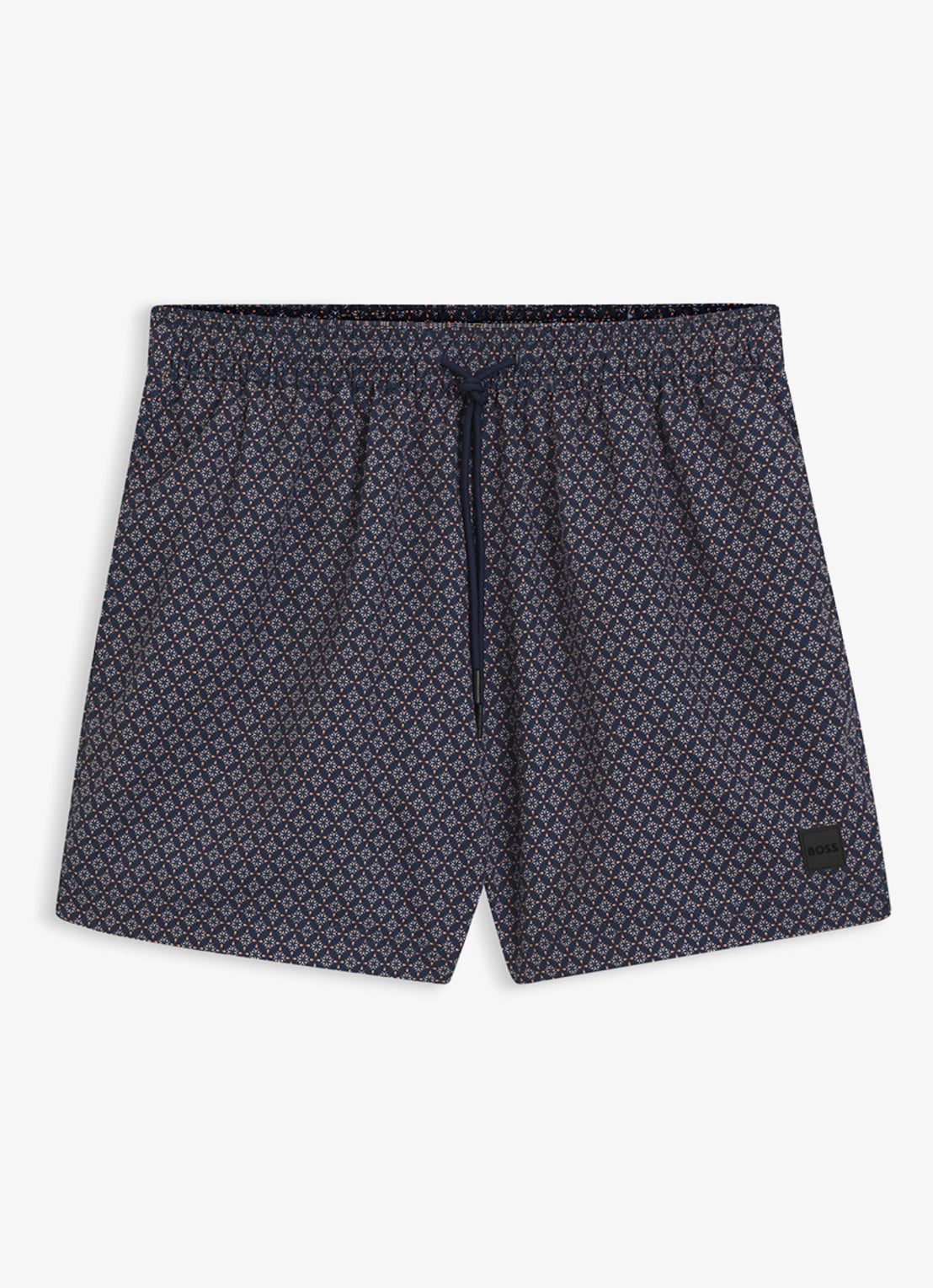 BOSS Zwemshort met microprint en logopatch - voorkant 4 bright orange-820 / oranje