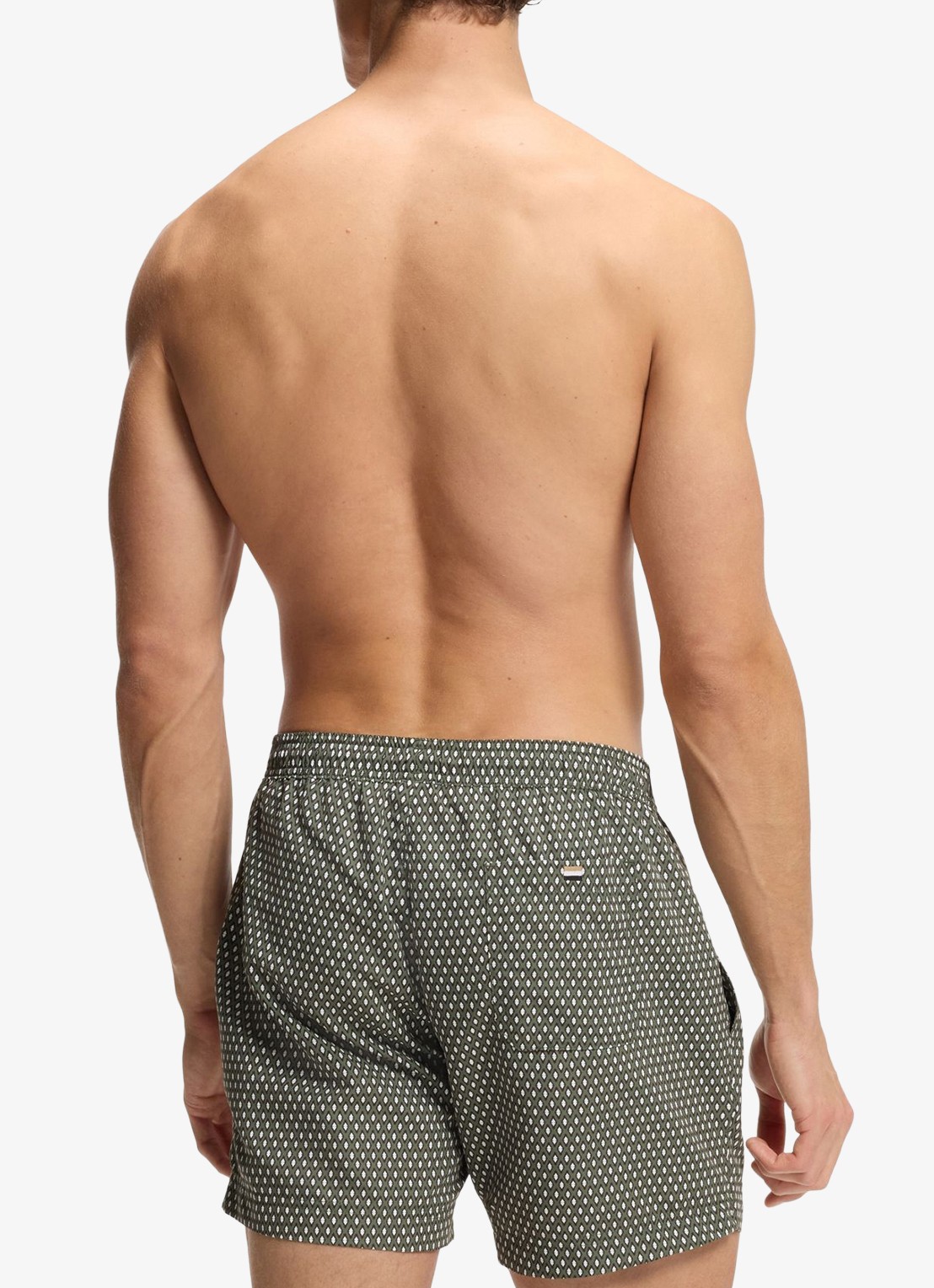 BOSS Zwemshort met microprint en logopatch - achterkant 3 open green-351 / groen