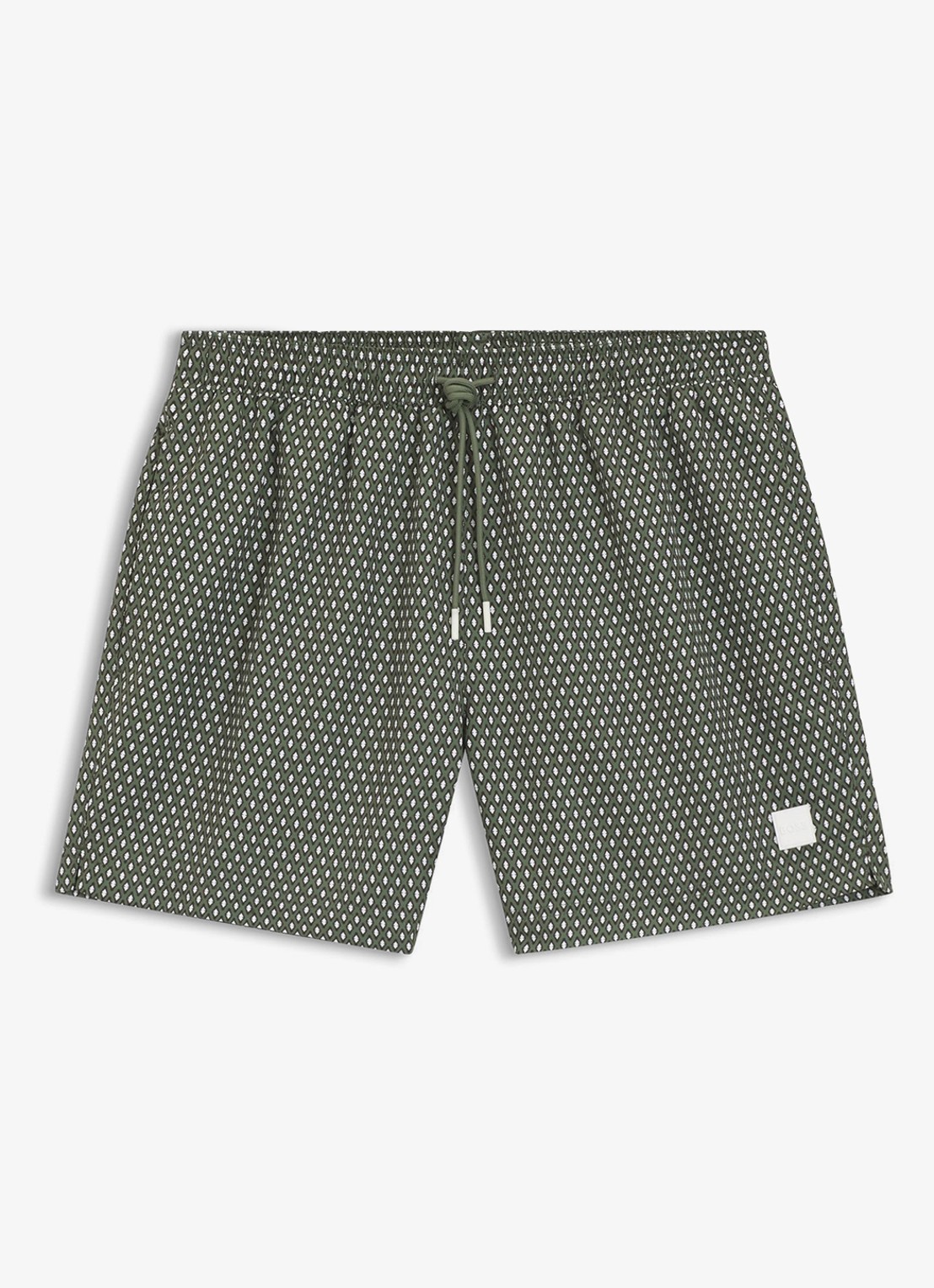 BOSS Zwemshort met microprint en logopatch - voorkant 4 open green-351 / groen