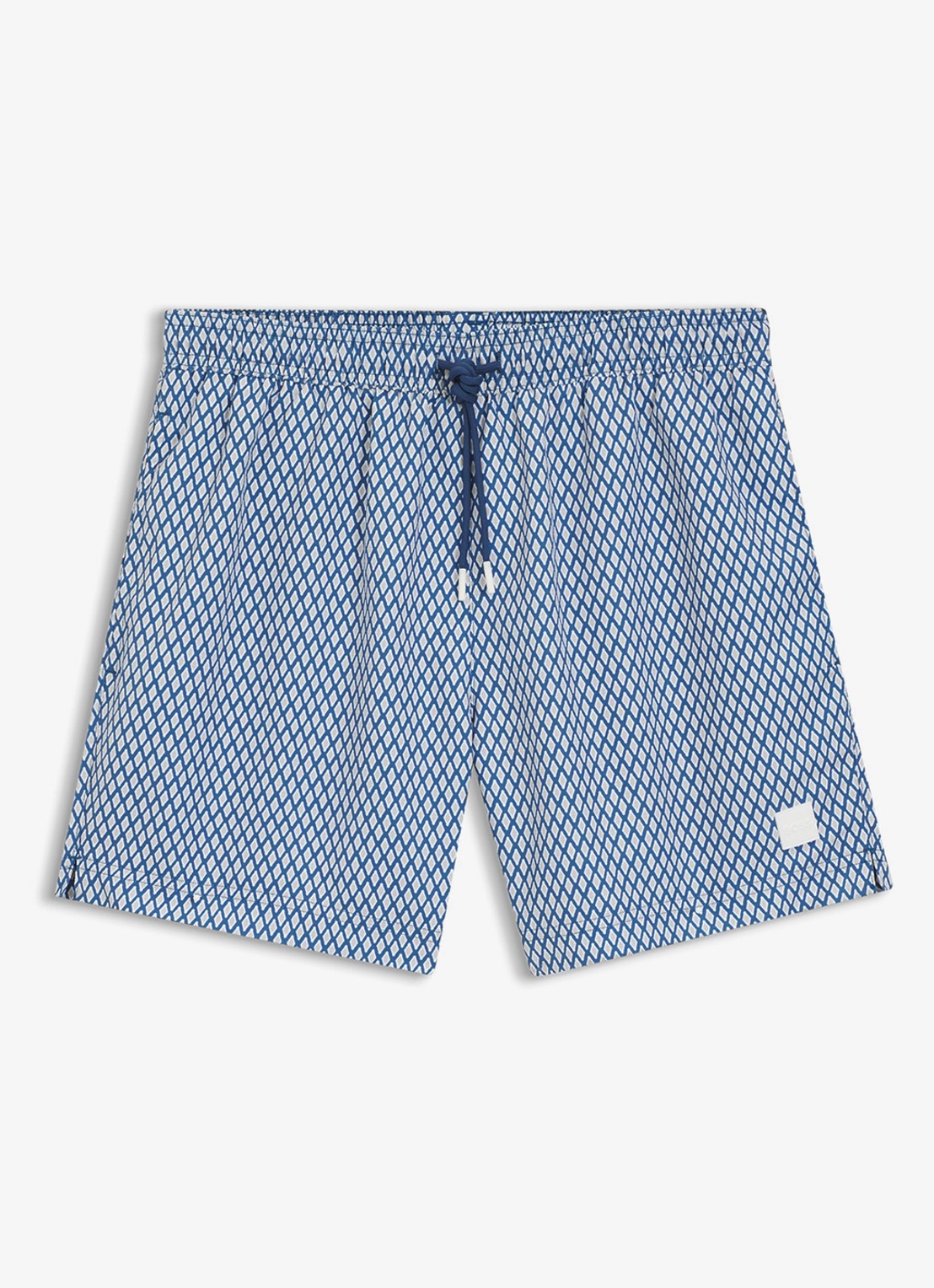 BOSS Zwemshort met microprint en logopatch - voorkant open blue-462 / blauw