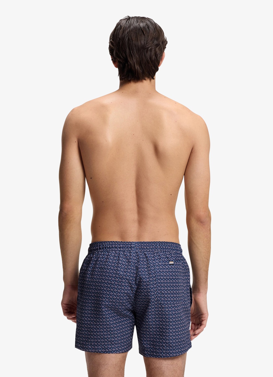 BOSS Zwemshort met microprint en logopatch - achterkant 4 bright pink-672 / roze