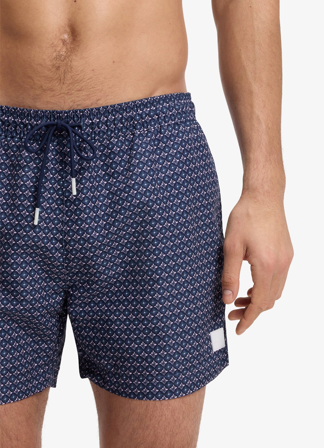 BOSS Zwemshort met microprint en logopatch - detail 3 bright pink-672 / roze