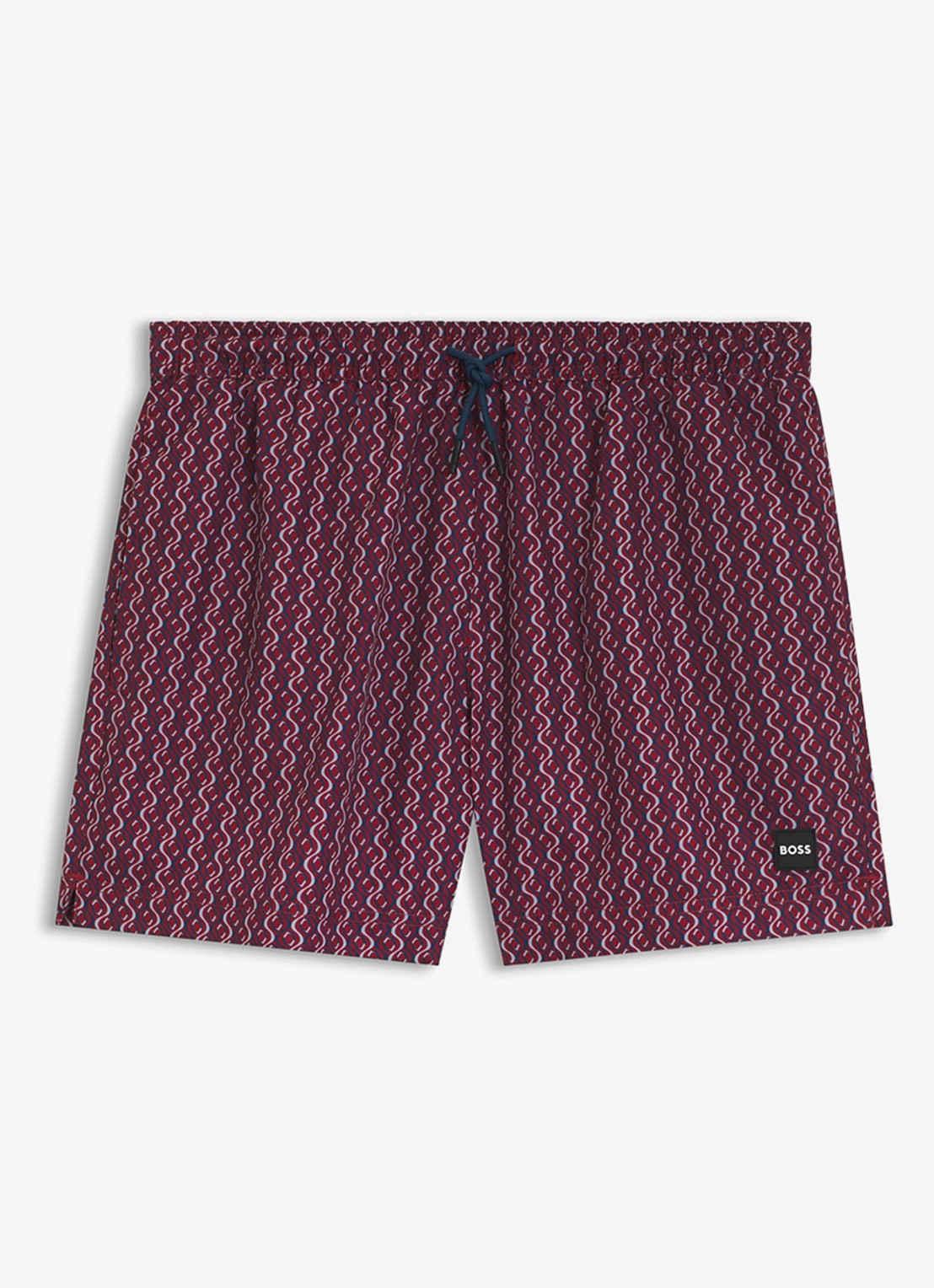 BOSS Zwemshort met microprint en logopatch - voorkant 4 medium red-614 / rood