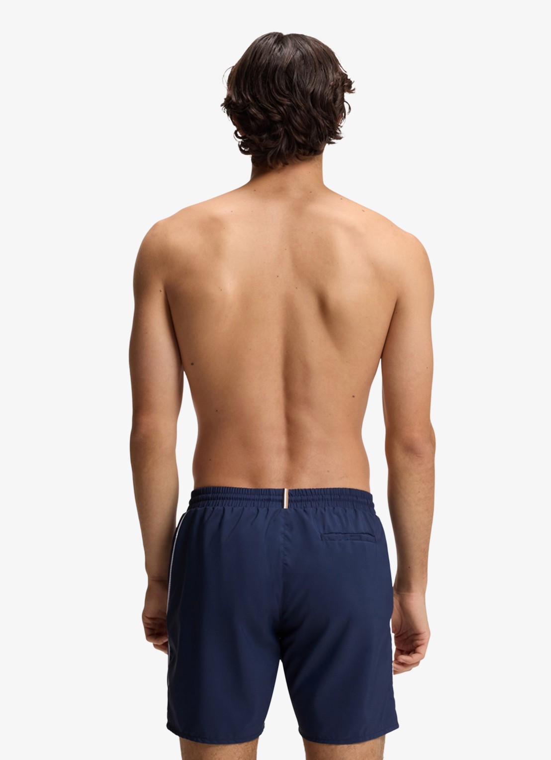 BOSS Zwemshorts met steekzakken en logo - achterkant 2 navy-413 / blauw