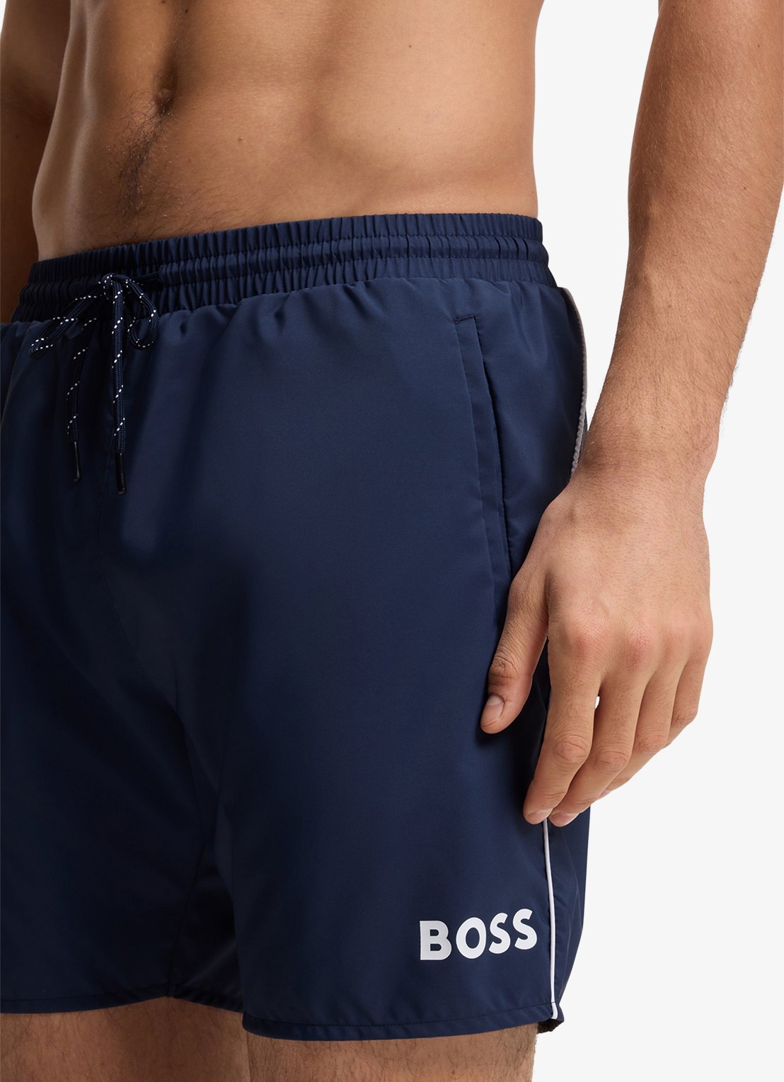 BOSS Zwemshorts met steekzakken en logo - detail 6 navy-413 / blauw