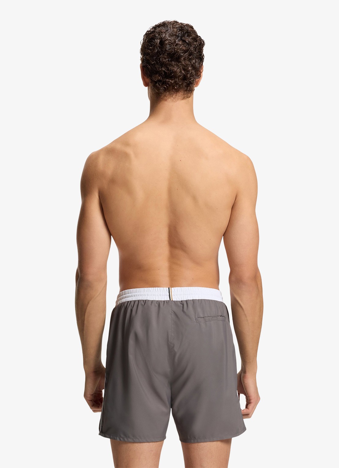 BOSS Zwemshorts met steekzakken en logo - achterkant dark grey-025 / grijs