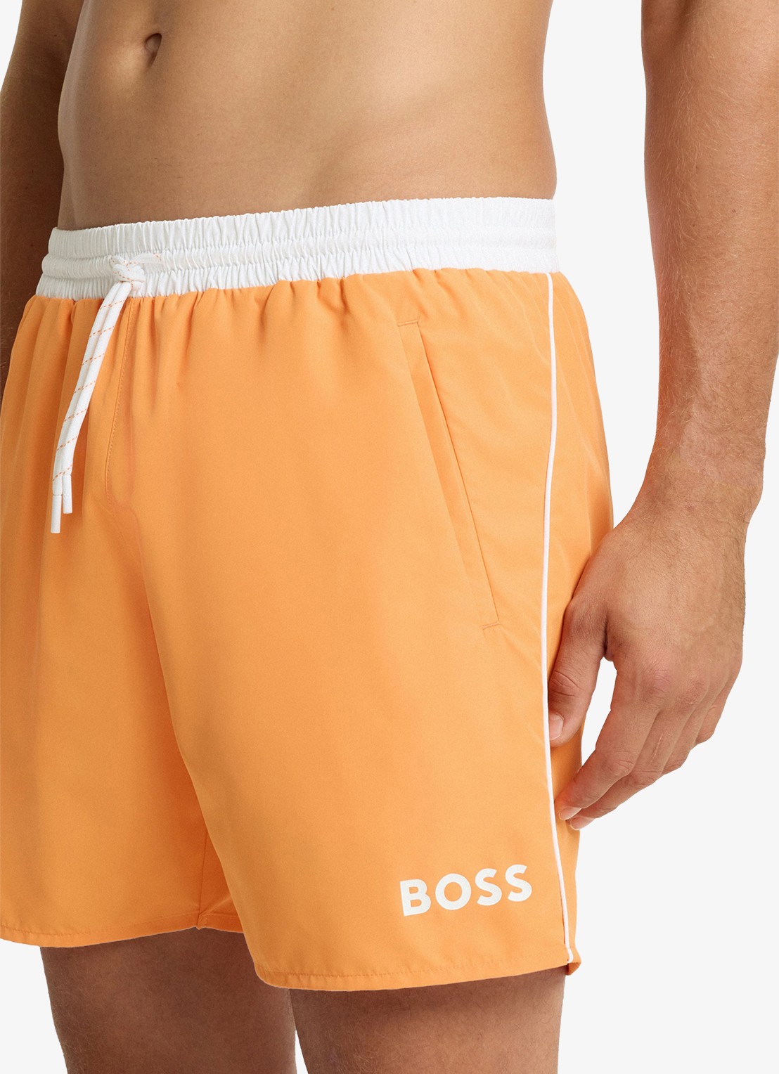 BOSS Zwemshorts met steekzakken en logo - detail 4 bright orange-820 / oranje