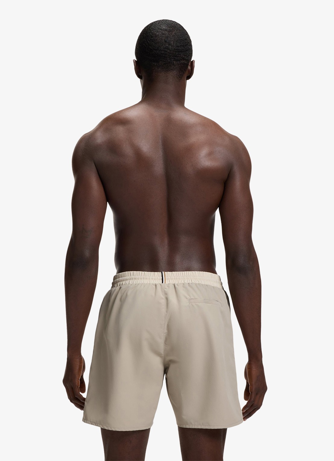 BOSS Zwemshorts met steekzakken en logo - achterkant light beige-274 / beige